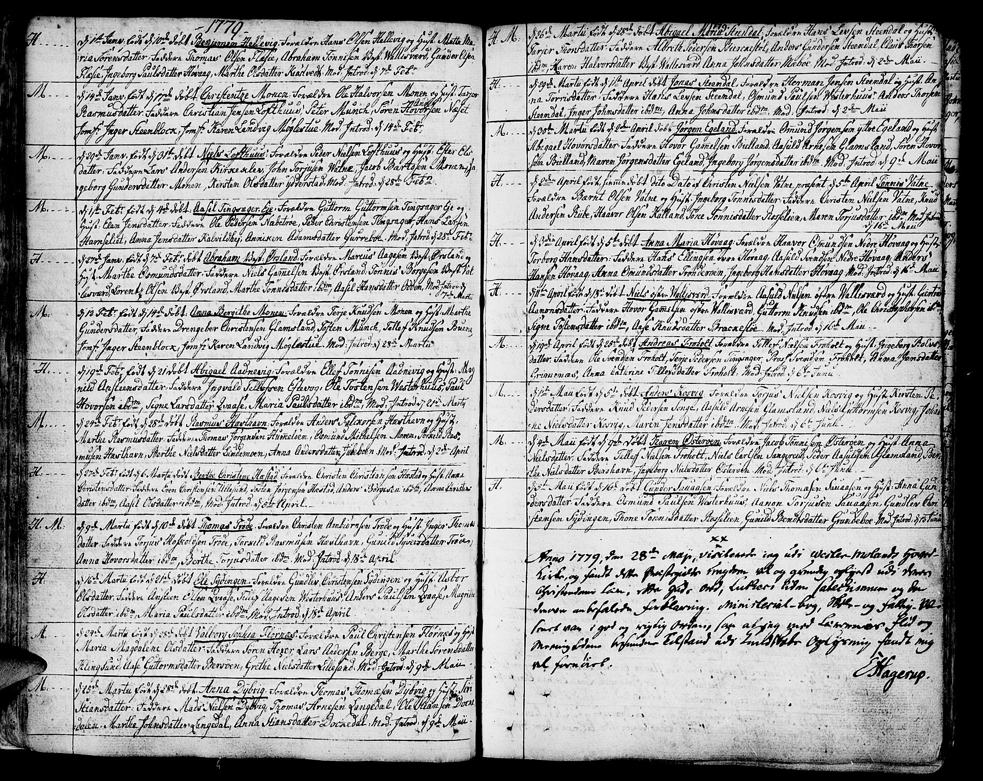 Vestre Moland sokneprestkontor, SAK/1111-0046/F/Fa/Fab/L0002: Parish register (official) no. A 2, 1760-1816, p. 45