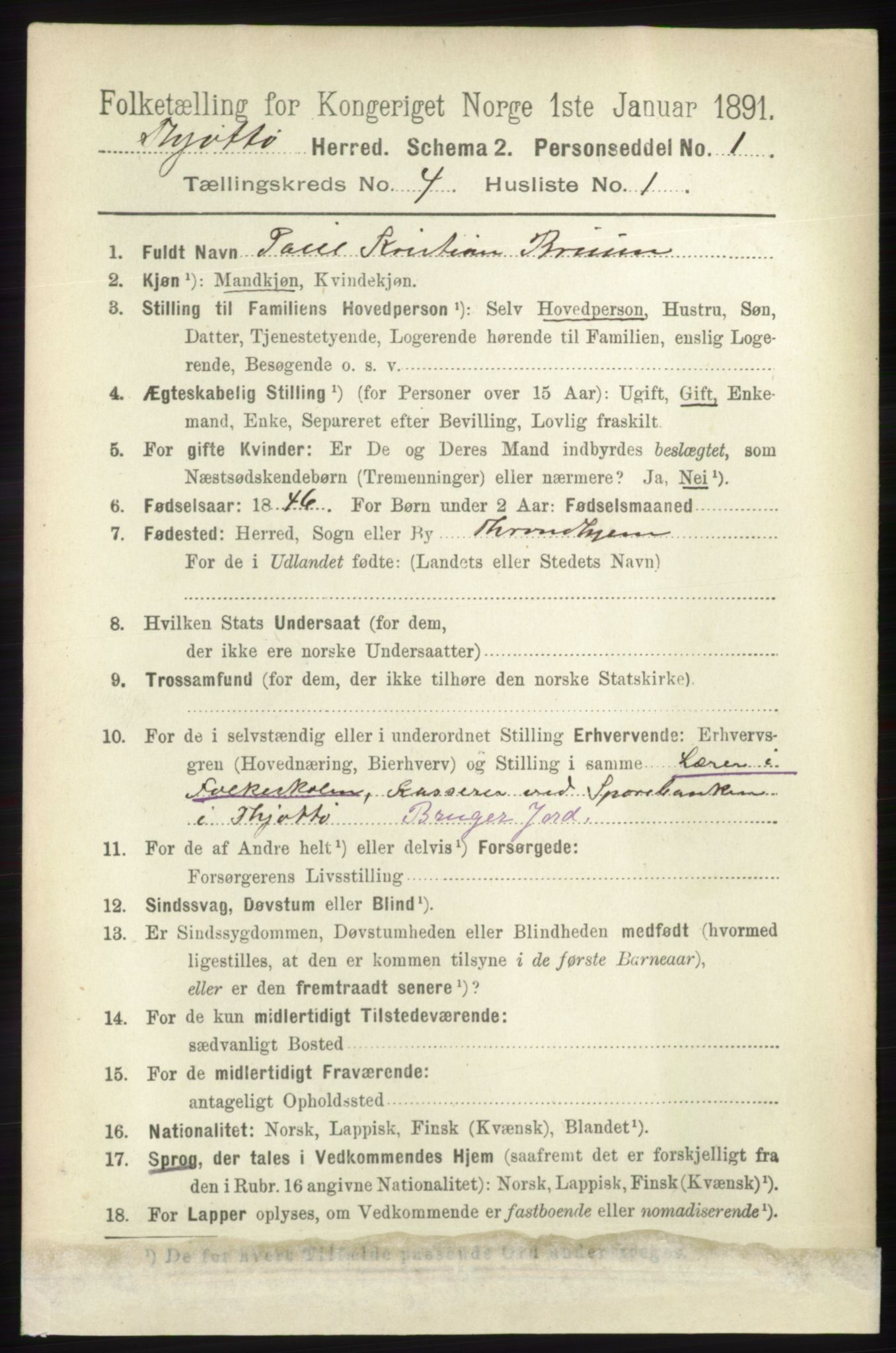 RA, 1891 census for 1817 Tjøtta, 1891, p. 1775