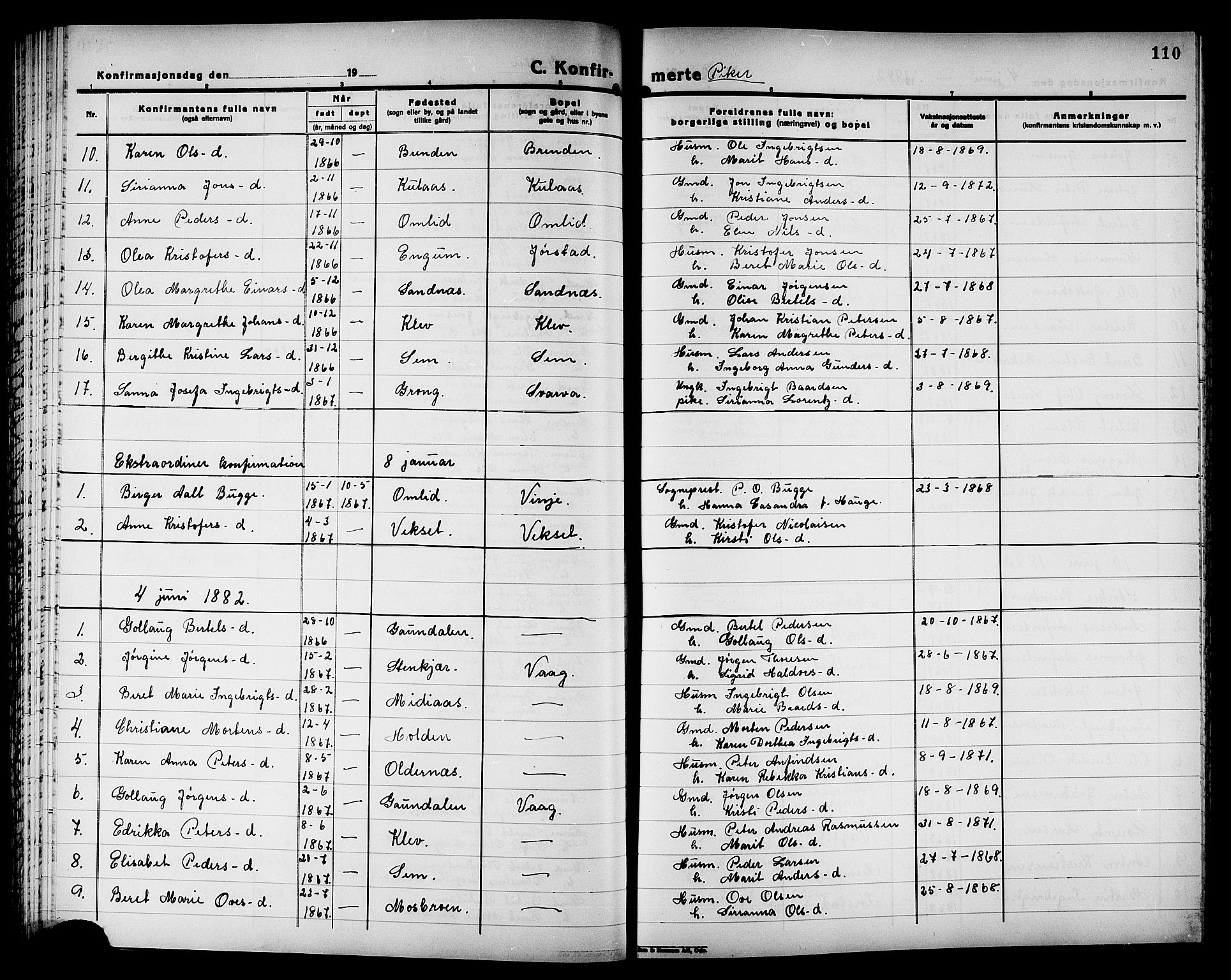 Ministerialprotokoller, klokkerbøker og fødselsregistre - Nord-Trøndelag, SAT/A-1458/749/L0486: Parish register (official) no. 749D02, 1873-1887, p. 110