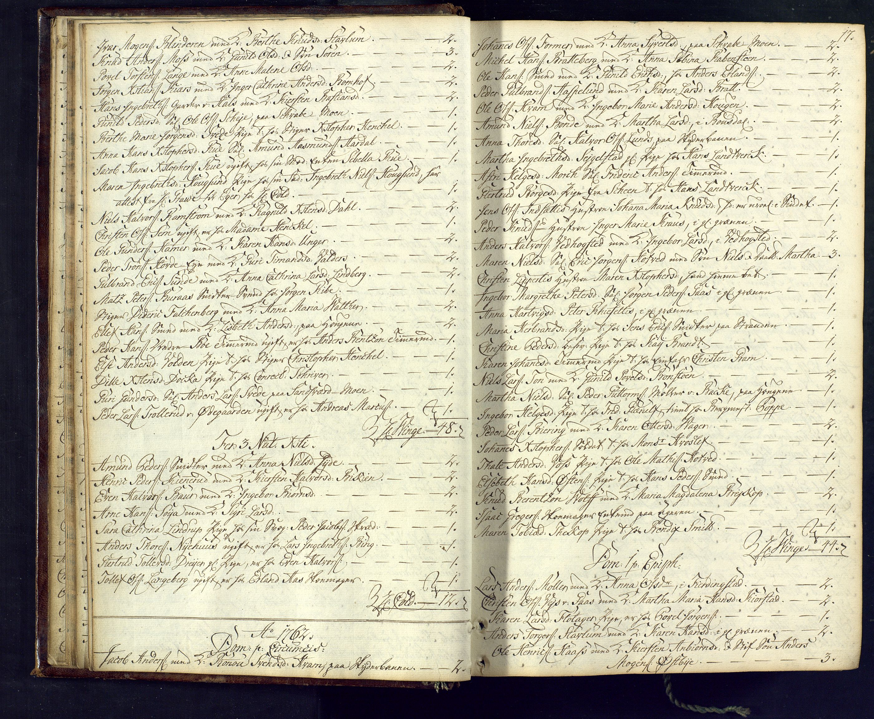 Kongsberg kirkebøker, SAKO/A-22/M/Ma/L0006: Communicants register no. 6, 1761-1766, p. 17