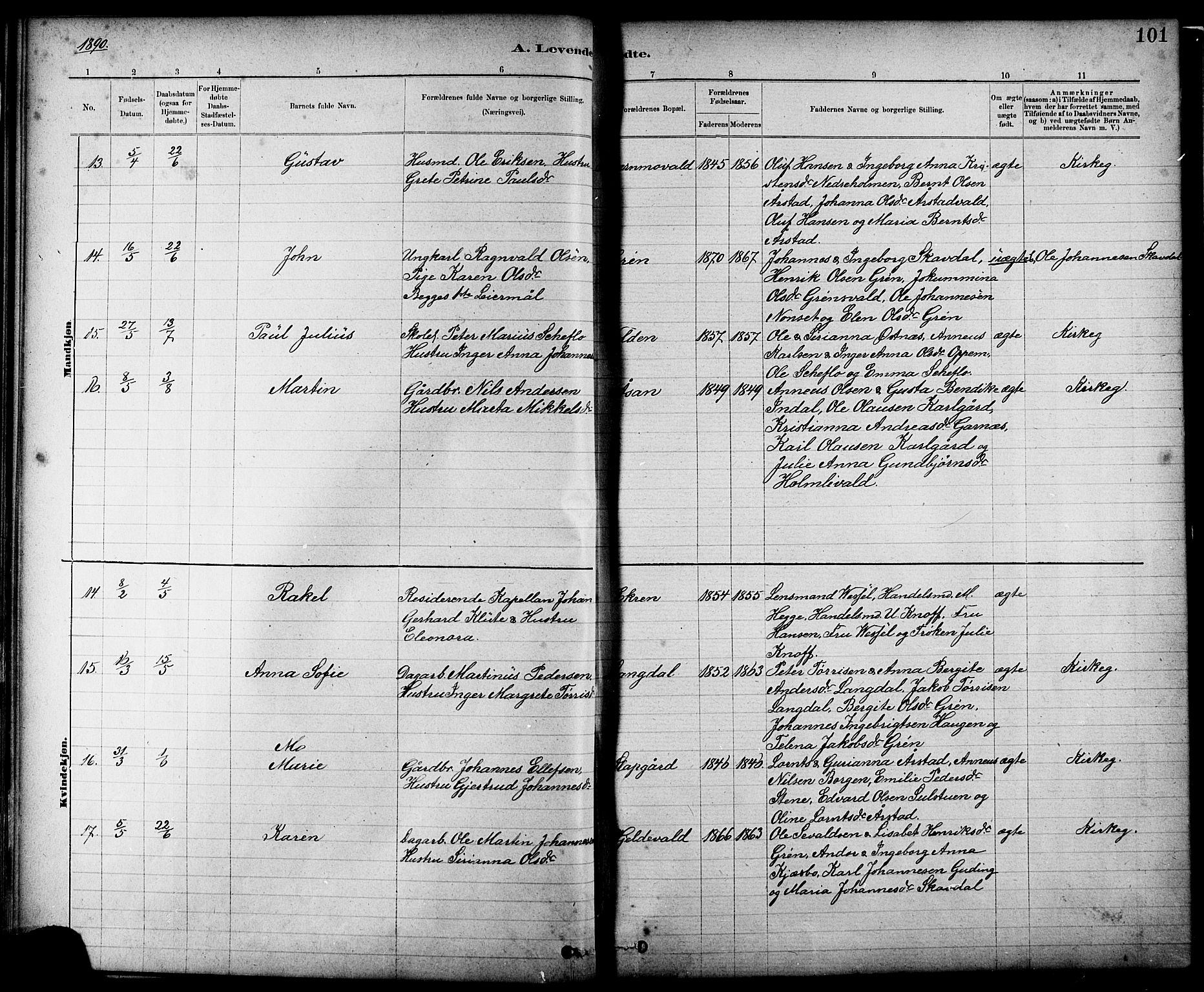 Ministerialprotokoller, klokkerbøker og fødselsregistre - Nord-Trøndelag, AV/SAT-A-1458/724/L0267: Parish register (copy) no. 724C03, 1879-1898, p. 101