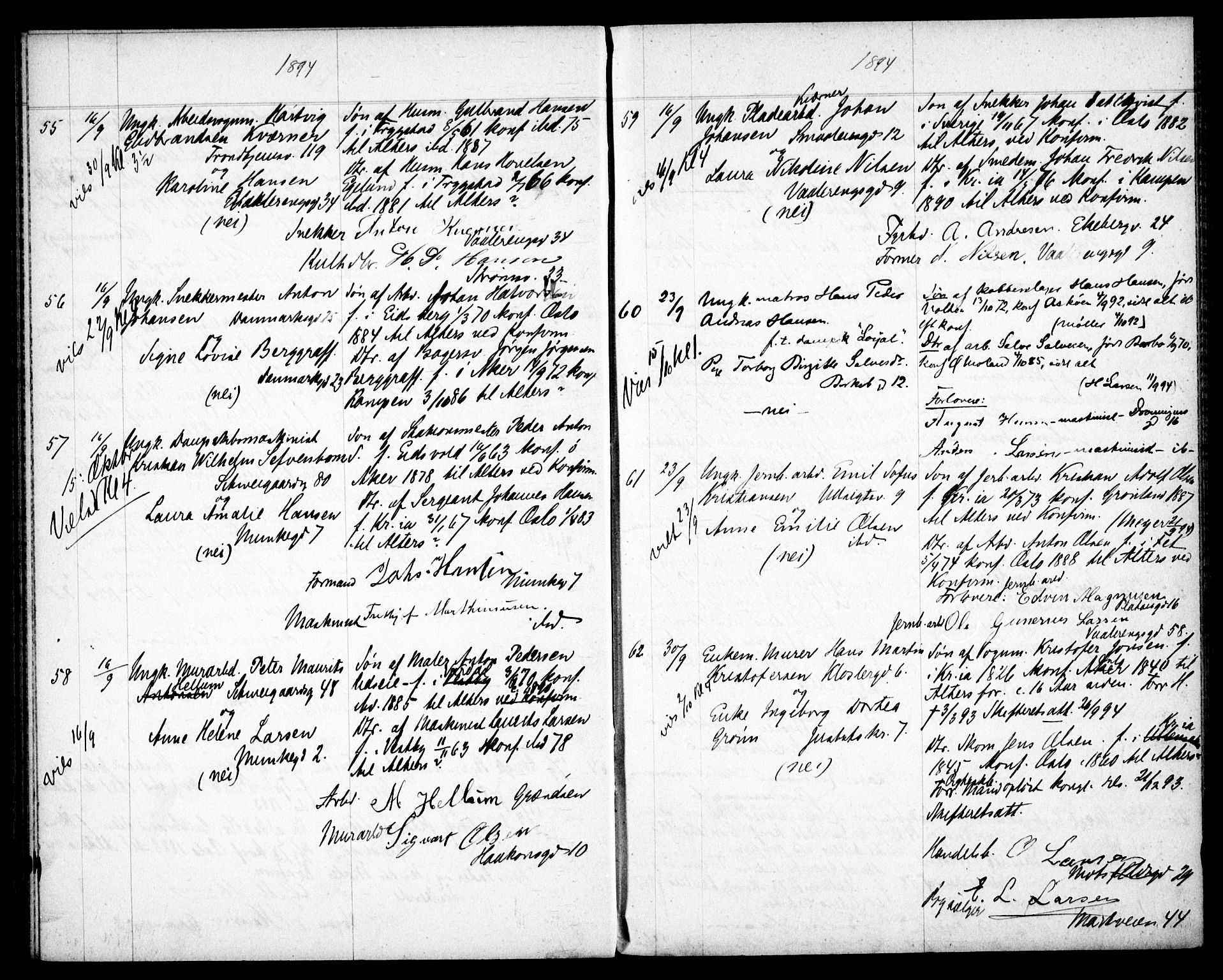 Gamlebyen prestekontor Kirkebøker, AV/SAO-A-10884/H/Ha/L0001: Banns register no. 1, 1891-1898