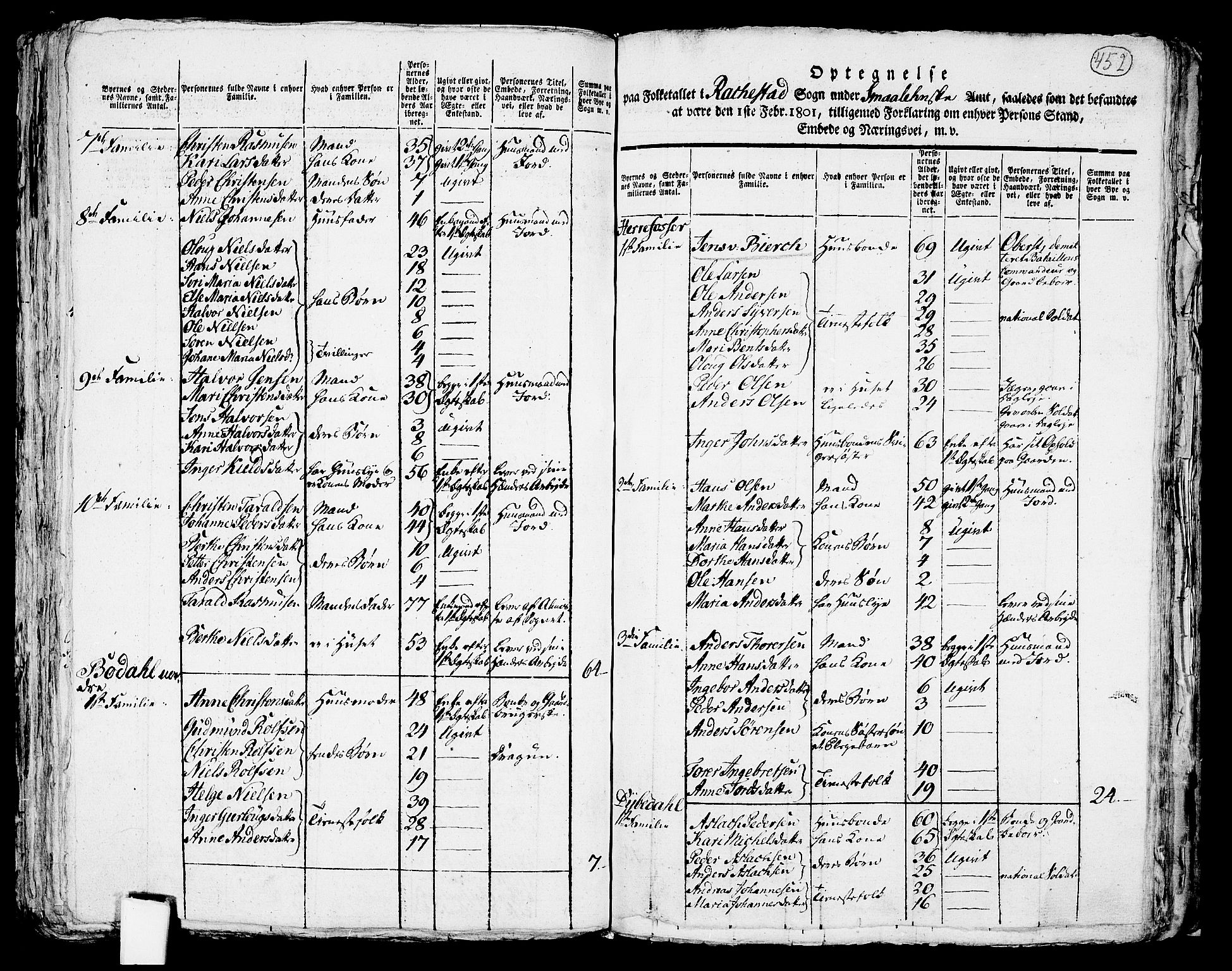 RA, 1801 census for 0128P Rakkestad, 1801, p. 451b-452a