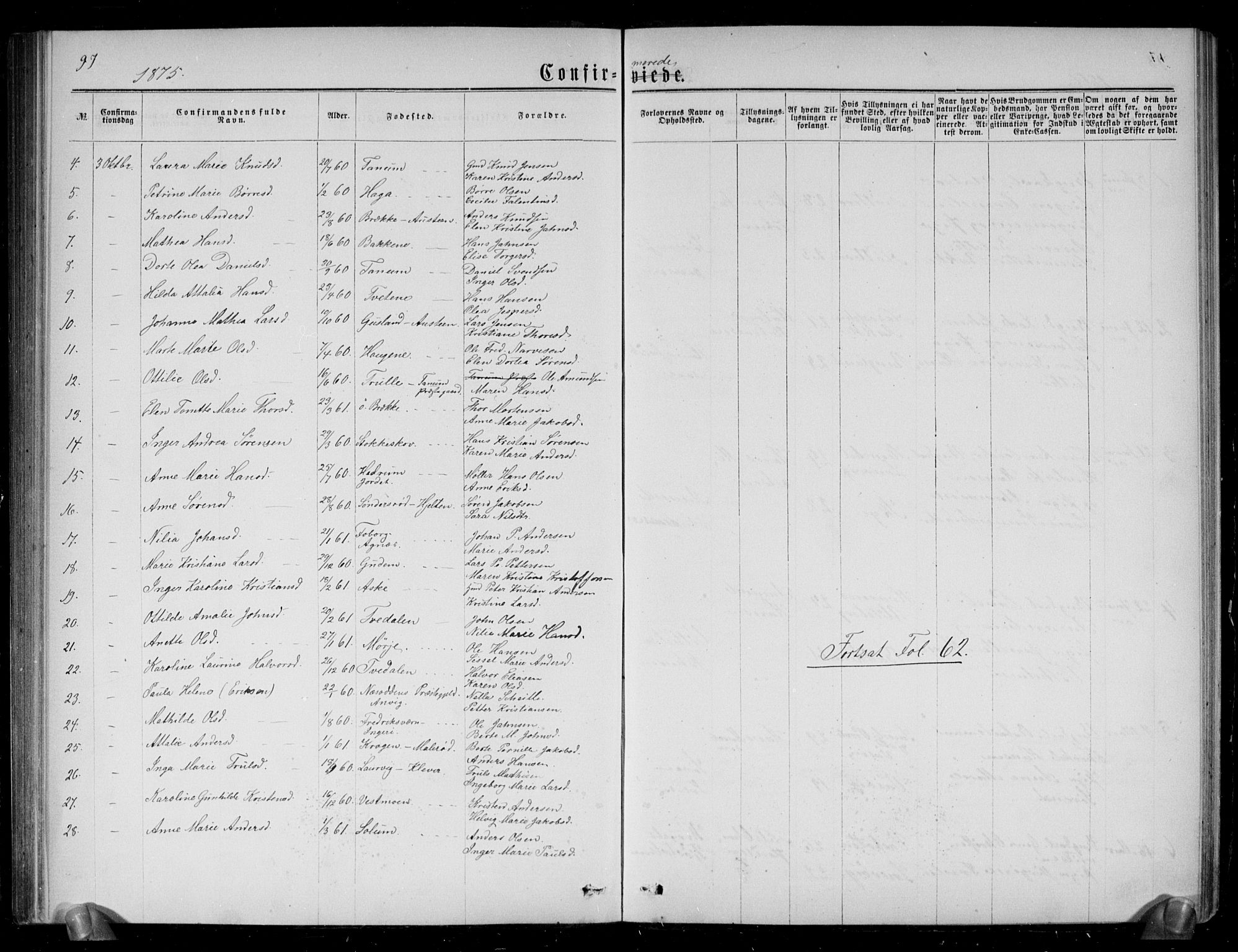 Brunlanes kirkebøker, AV/SAKO-A-342/G/Ga/L0002: Parish register (copy) no. I 2, 1866-1876, p. 97