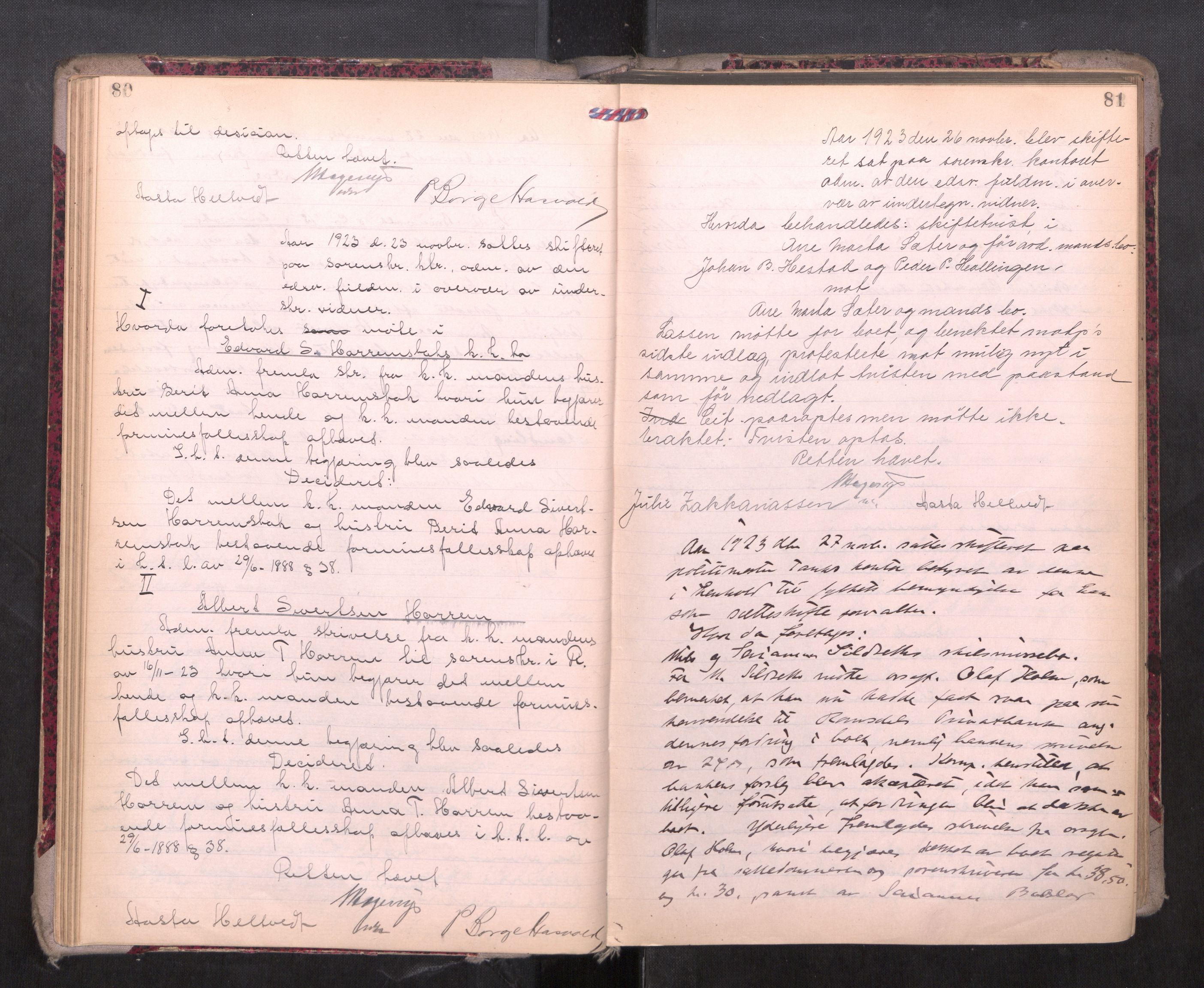 Romsdal sorenskriveri, AV/SAT-A-4149/1/3/3B/L0010: Skiftebehandlingsprotokoll, 1923-1925, p. 80-81