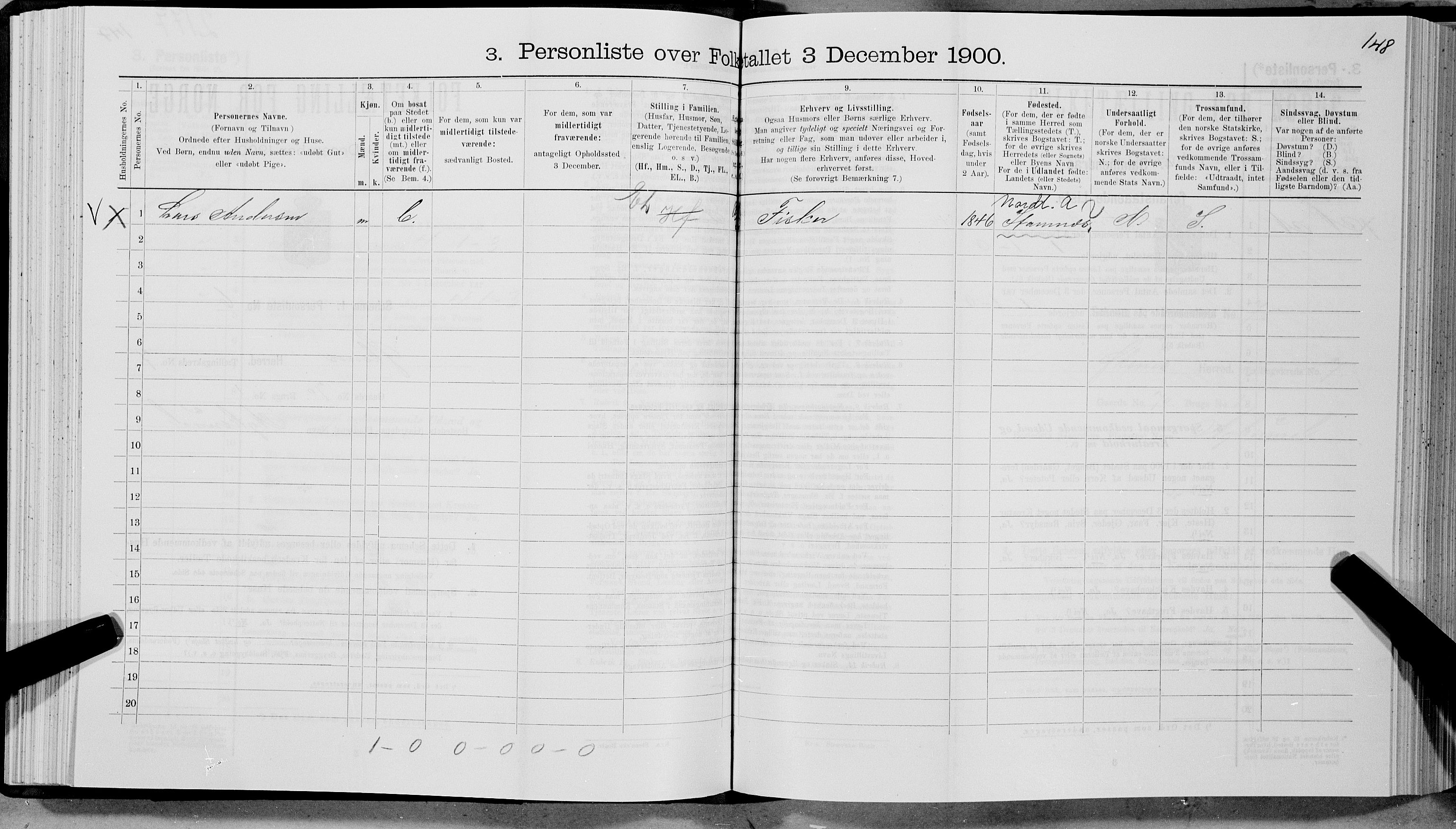 SAT, 1900 census for Øksnes, 1900, p. 556
