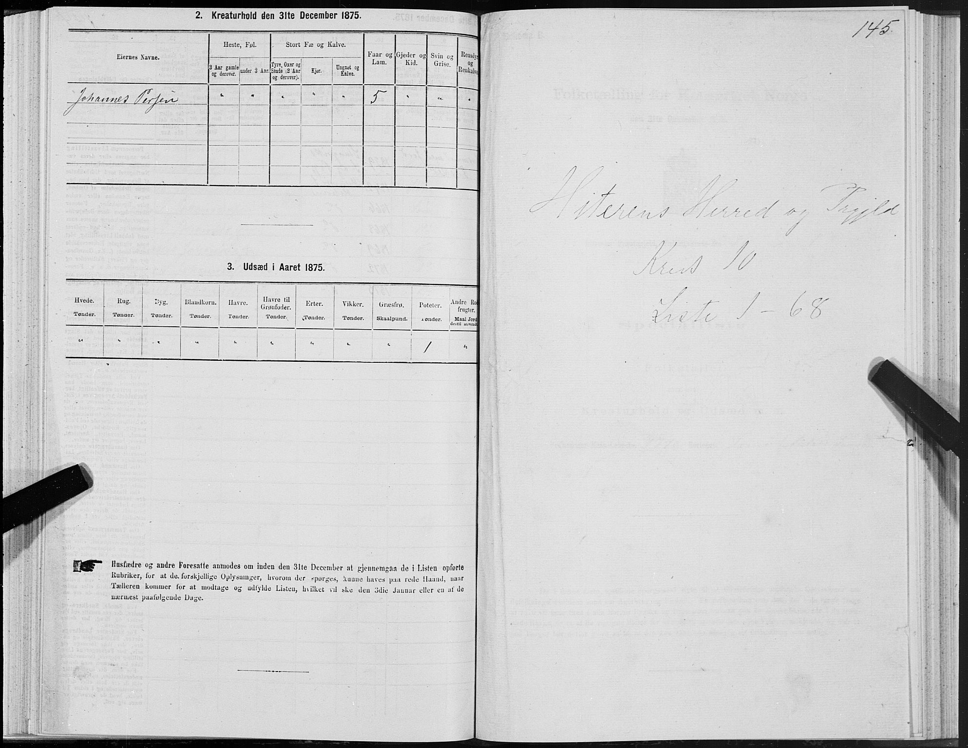 SAT, 1875 census for 1617P Hitra, 1875, p. 5145