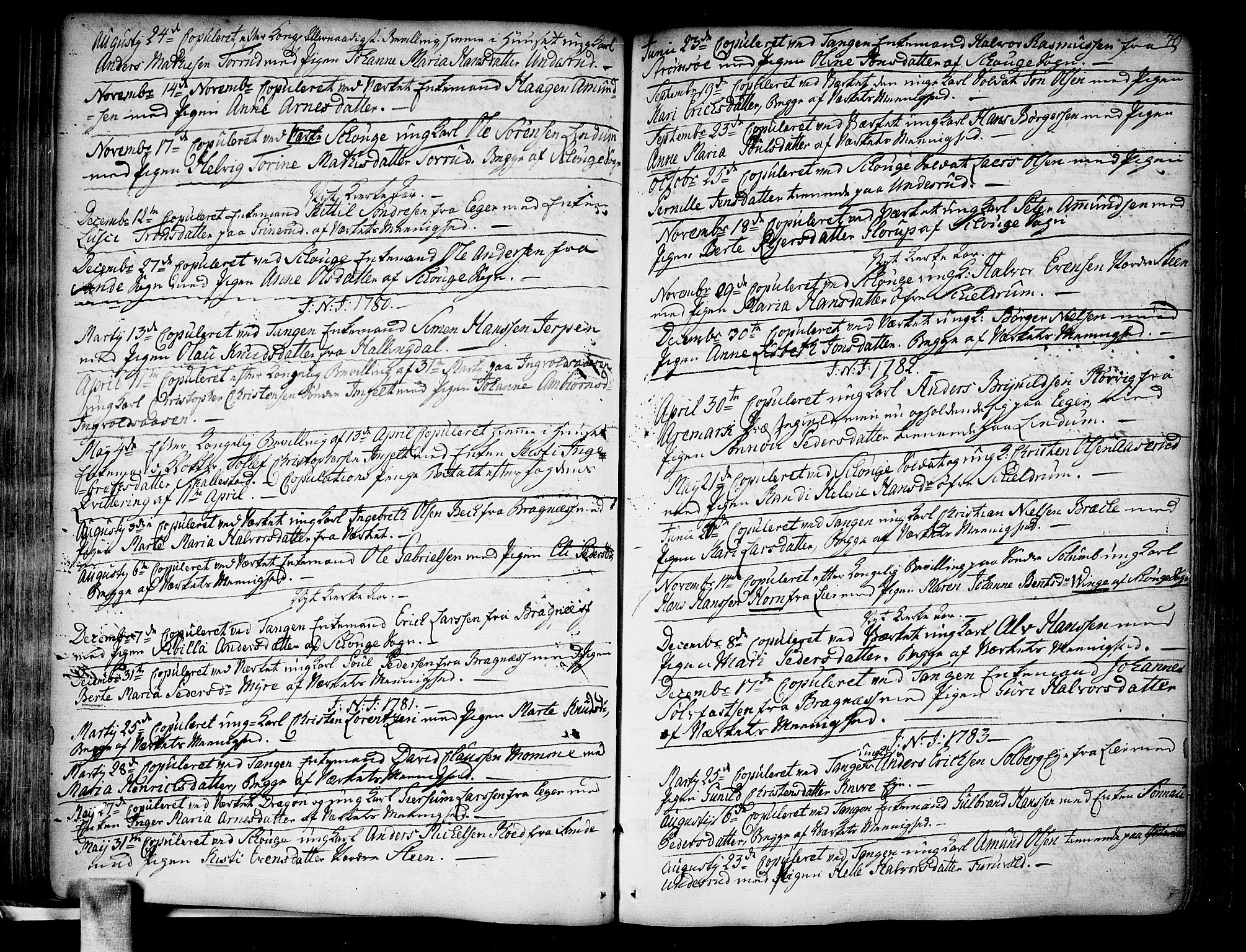 Skoger kirkebøker, SAKO/A-59/F/Fa/L0001: Parish register (official) no. I 1, 1746-1814, p. 70