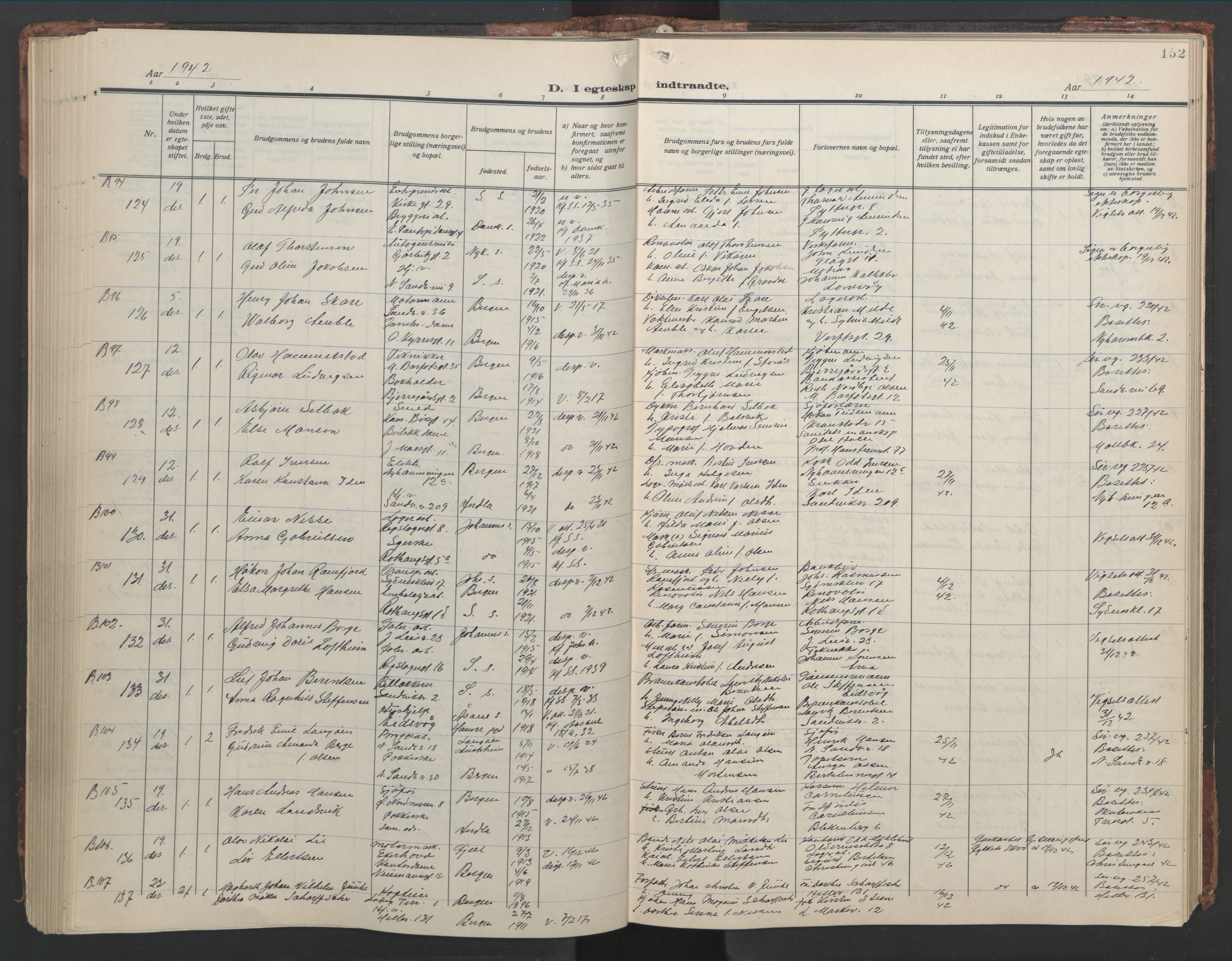 Sandviken Sokneprestembete, AV/SAB-A-77601/H/Hb/L0015: Parish register (copy) no. D 2, 1929-1953, p. 151b-152a