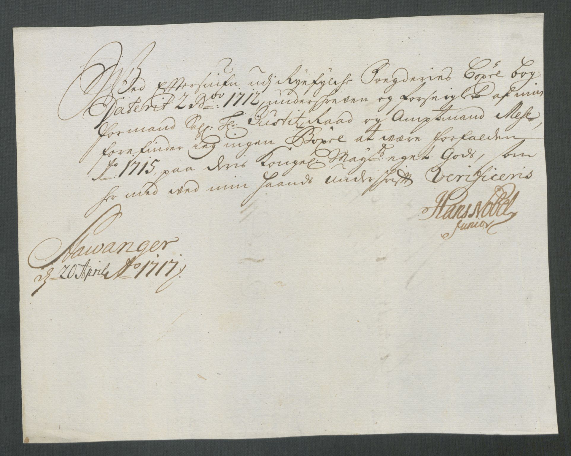 Rentekammeret inntil 1814, Reviderte regnskaper, Fogderegnskap, RA/EA-4092/R47/L2868: Fogderegnskap Ryfylke, 1715, p. 202