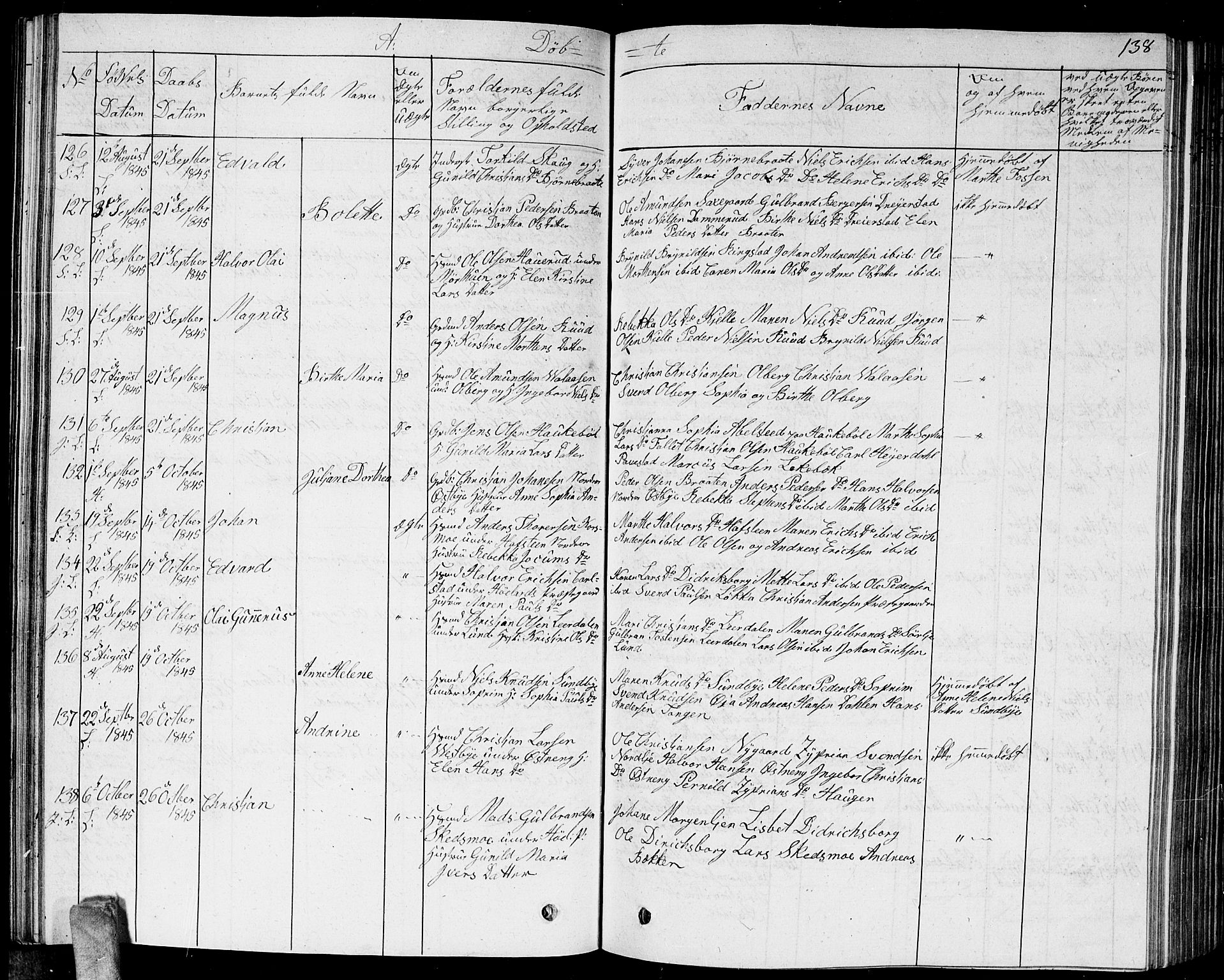 Høland prestekontor Kirkebøker, AV/SAO-A-10346a/G/Ga/L0002: Parish register (copy) no. I 2, 1827-1845, p. 138