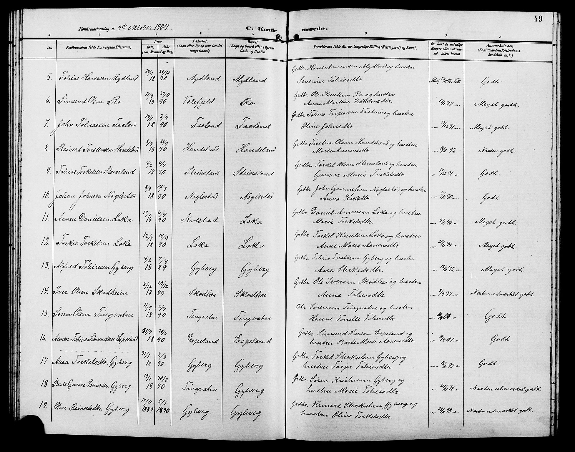 Hægebostad sokneprestkontor, SAK/1111-0024/F/Fb/Fba/L0004: Parish register (copy) no. B 4, 1897-1907, p. 49