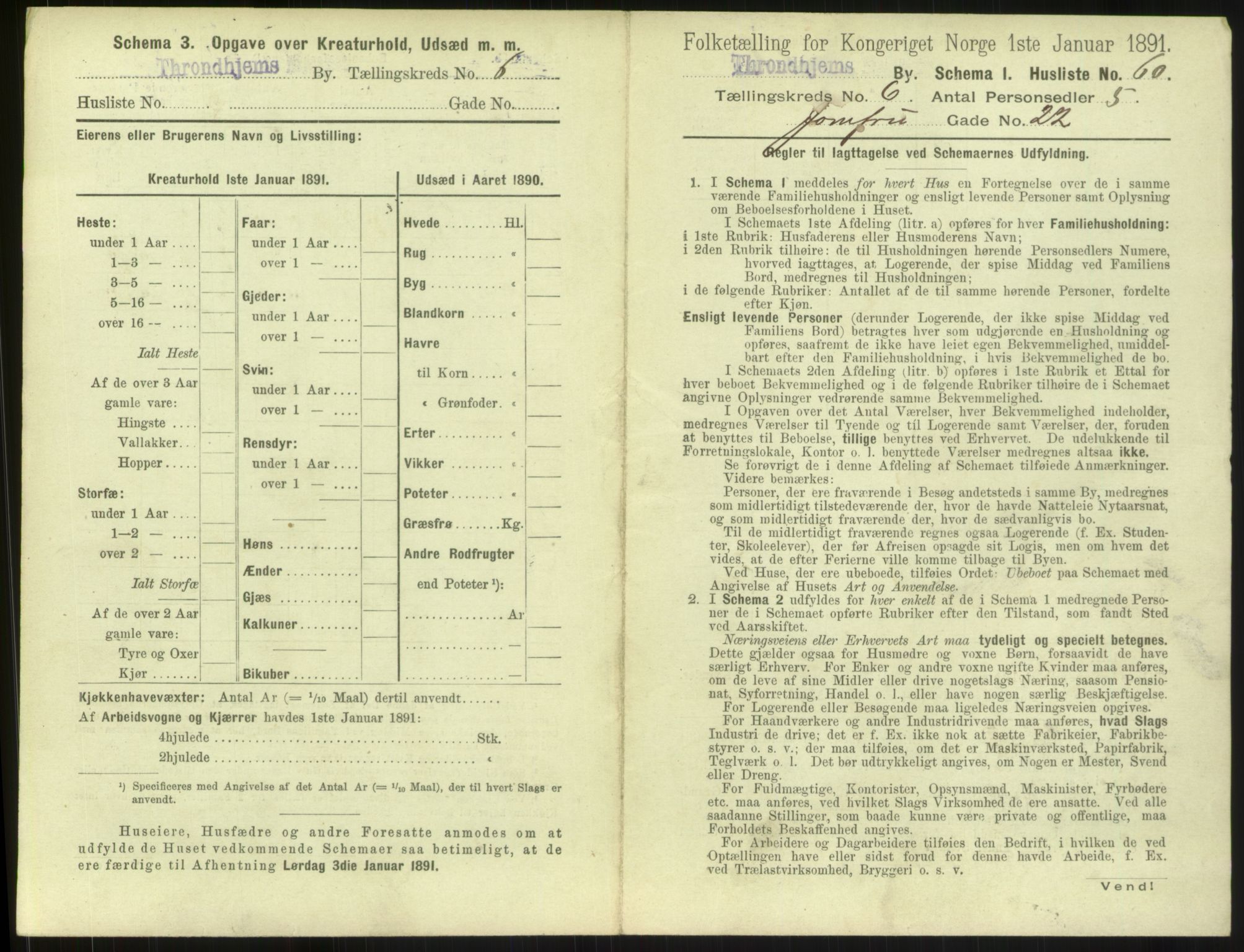 RA, 1891 census for 1601 Trondheim, 1891, p. 734