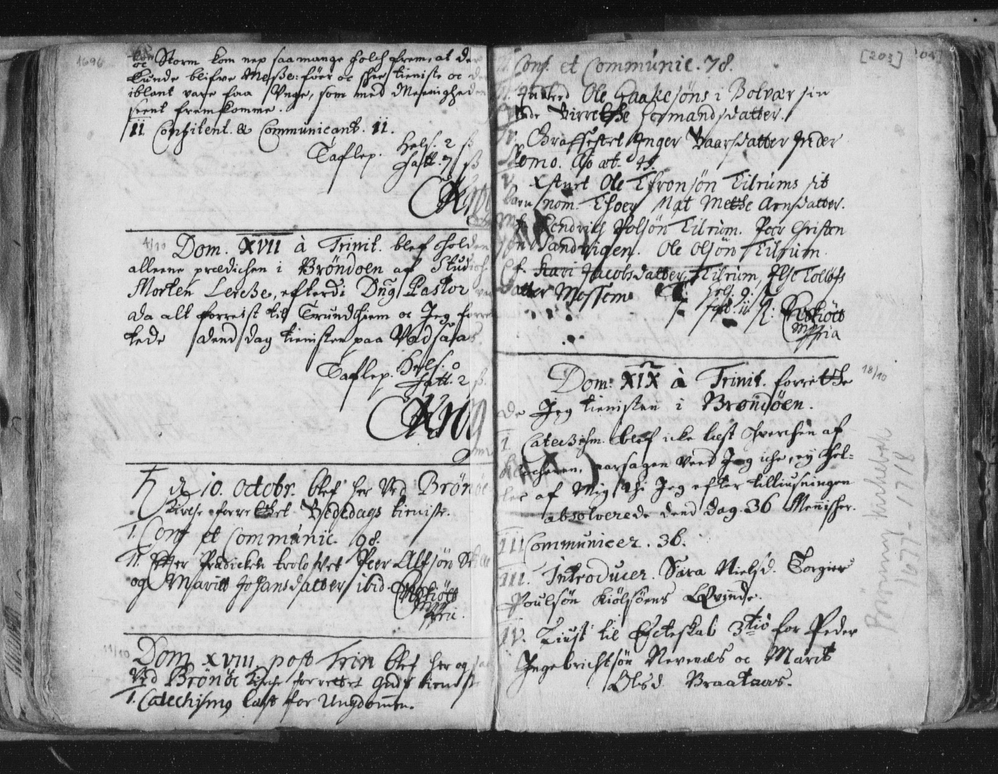 Ministerialprotokoller, klokkerbøker og fødselsregistre - Nordland, AV/SAT-A-1459/813/L0192: Parish register (official) no. 813A02, 1677-1718, p. 203