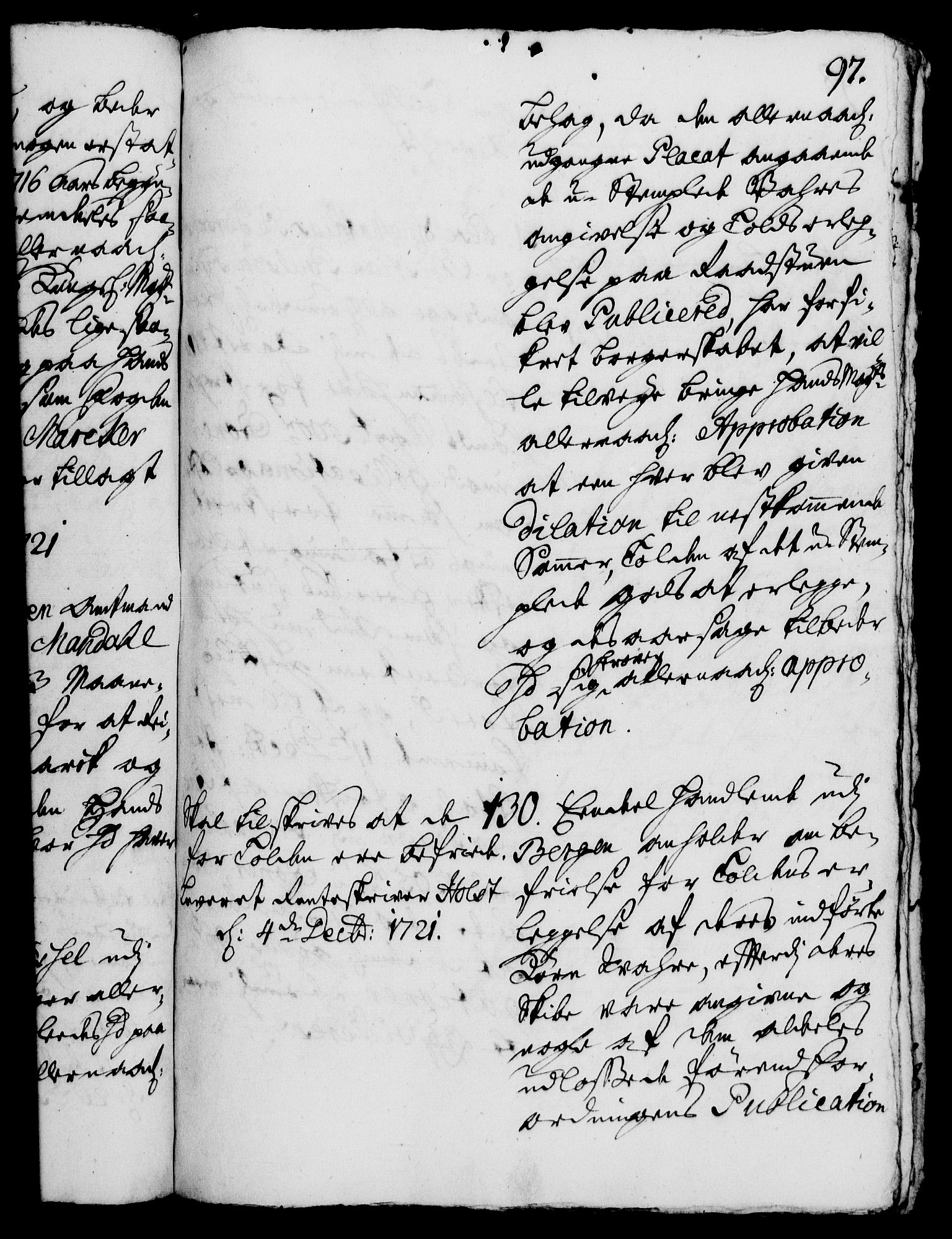 Rentekammeret, Kammerkanselliet, RA/EA-3111/G/Gh/Gha/L0005: Norsk ekstraktmemorialprotokoll (merket RK 53.50), 1721-1723, p. 97