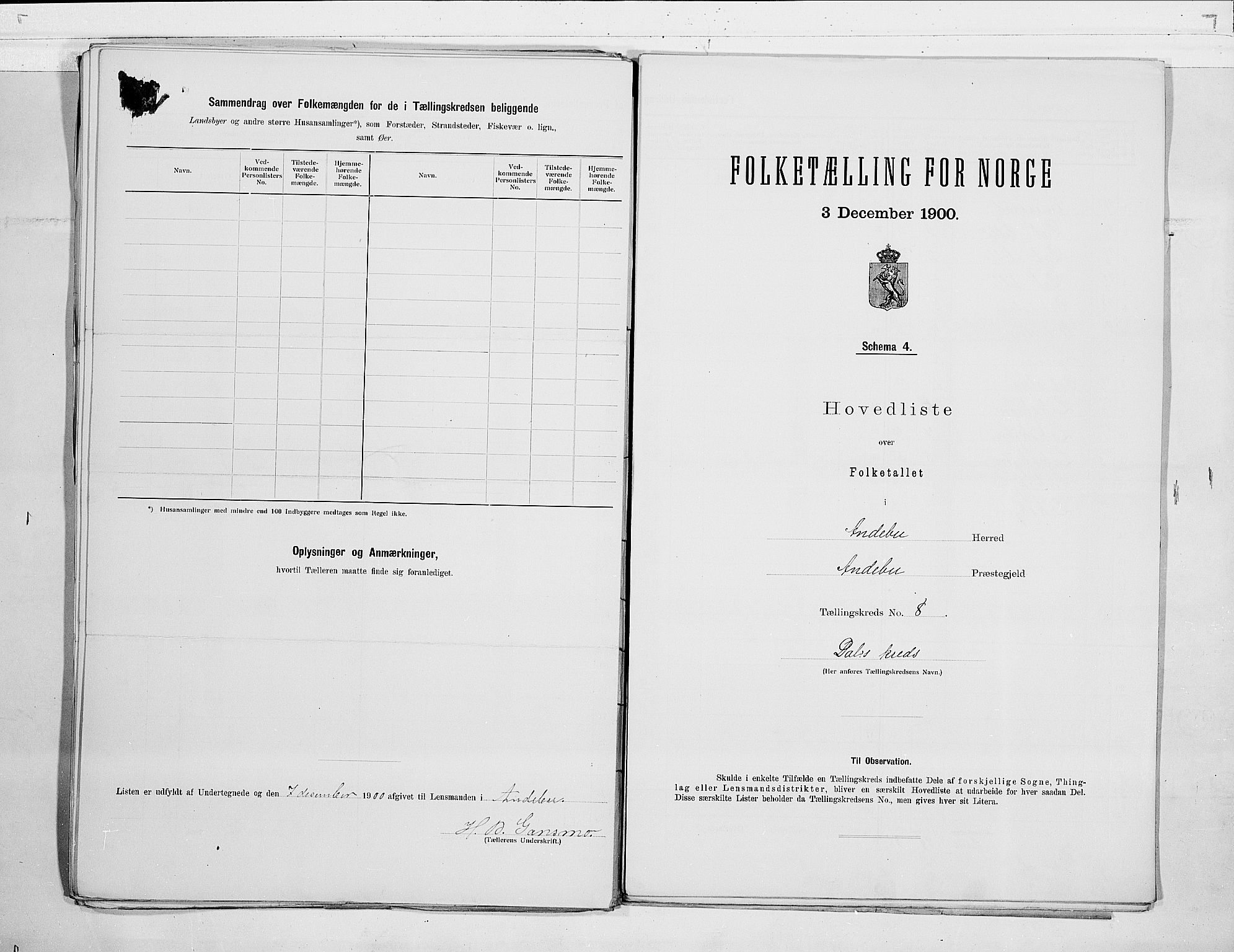 RA, 1900 census for Andebu, 1900, p. 18