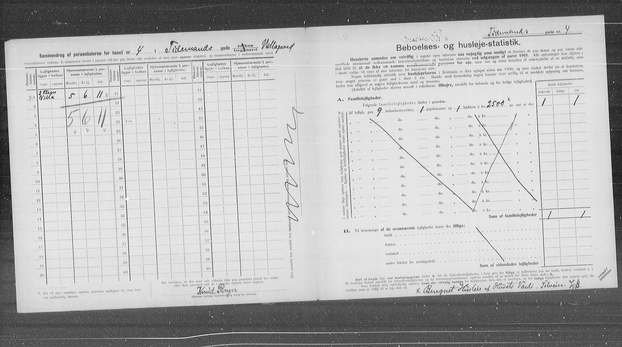 OBA, Municipal Census 1905 for Kristiania, 1905, p. 58335