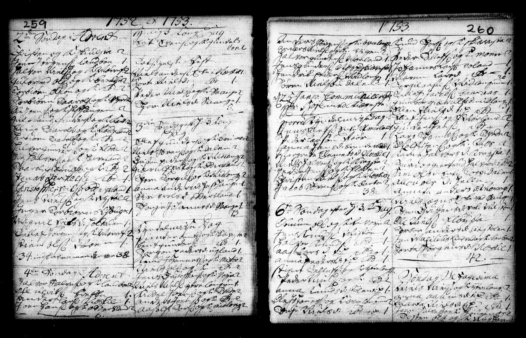 Holt sokneprestkontor, AV/SAK-1111-0021/F/Fa/L0002: Parish register (official) no. A 2, 1739-1753, p. 259-260