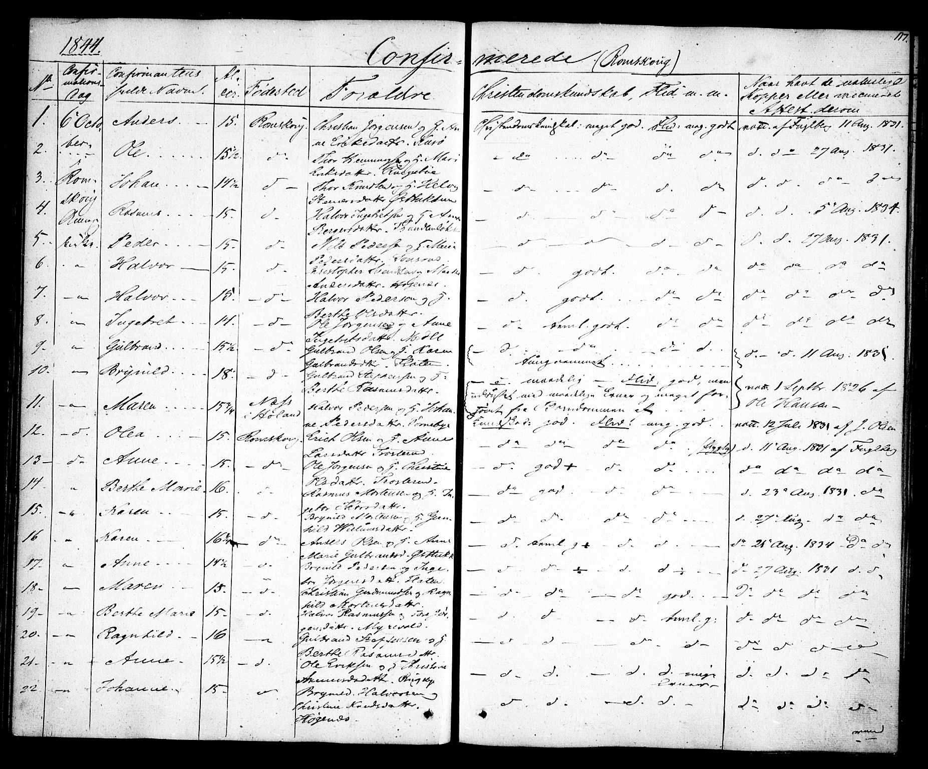 Rødenes prestekontor Kirkebøker, AV/SAO-A-2005/F/Fa/L0005: Parish register (official) no. I 5, 1838-1849, p. 117