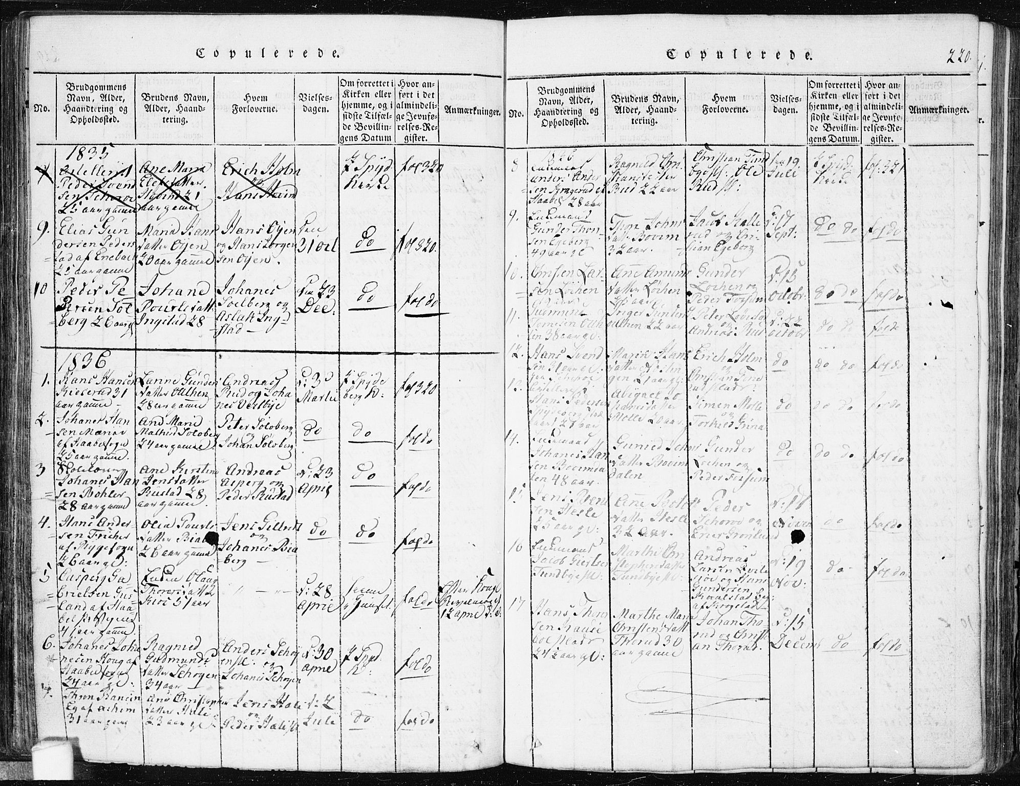 Spydeberg prestekontor Kirkebøker, AV/SAO-A-10924/F/Fa/L0004: Parish register (official) no. I 4, 1814-1841, p. 220