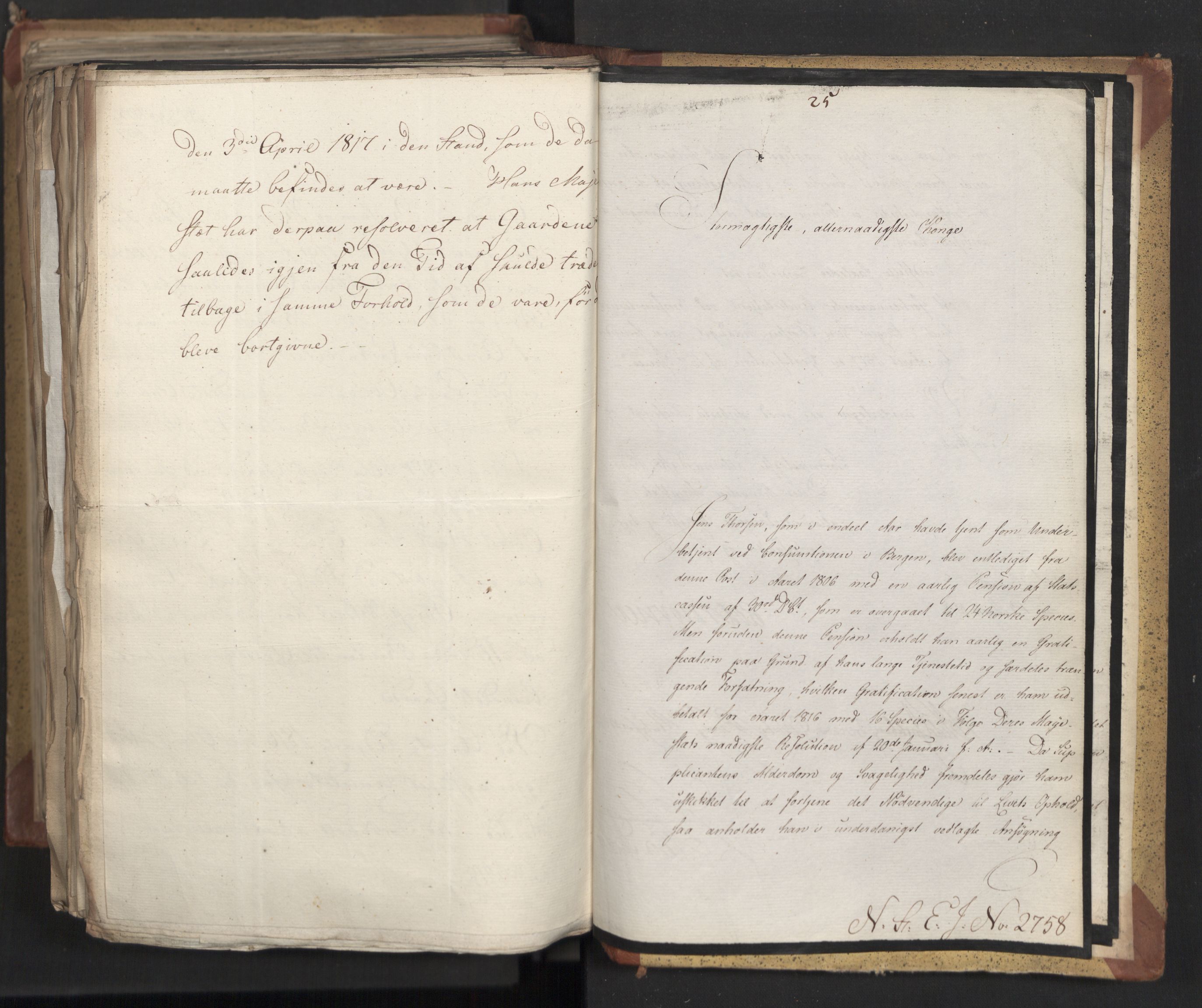 Statsrådsavdelingen i Stockholm, AV/RA-S-1003/D/Da/L0012: Regjeringsinnstillinger nr. 2587-2760, 1818, p. 653
