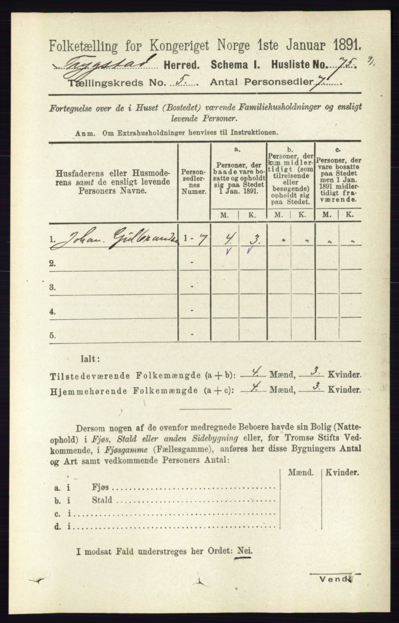 RA, 1891 Census for 0122 Trøgstad, 1891, p. 2018