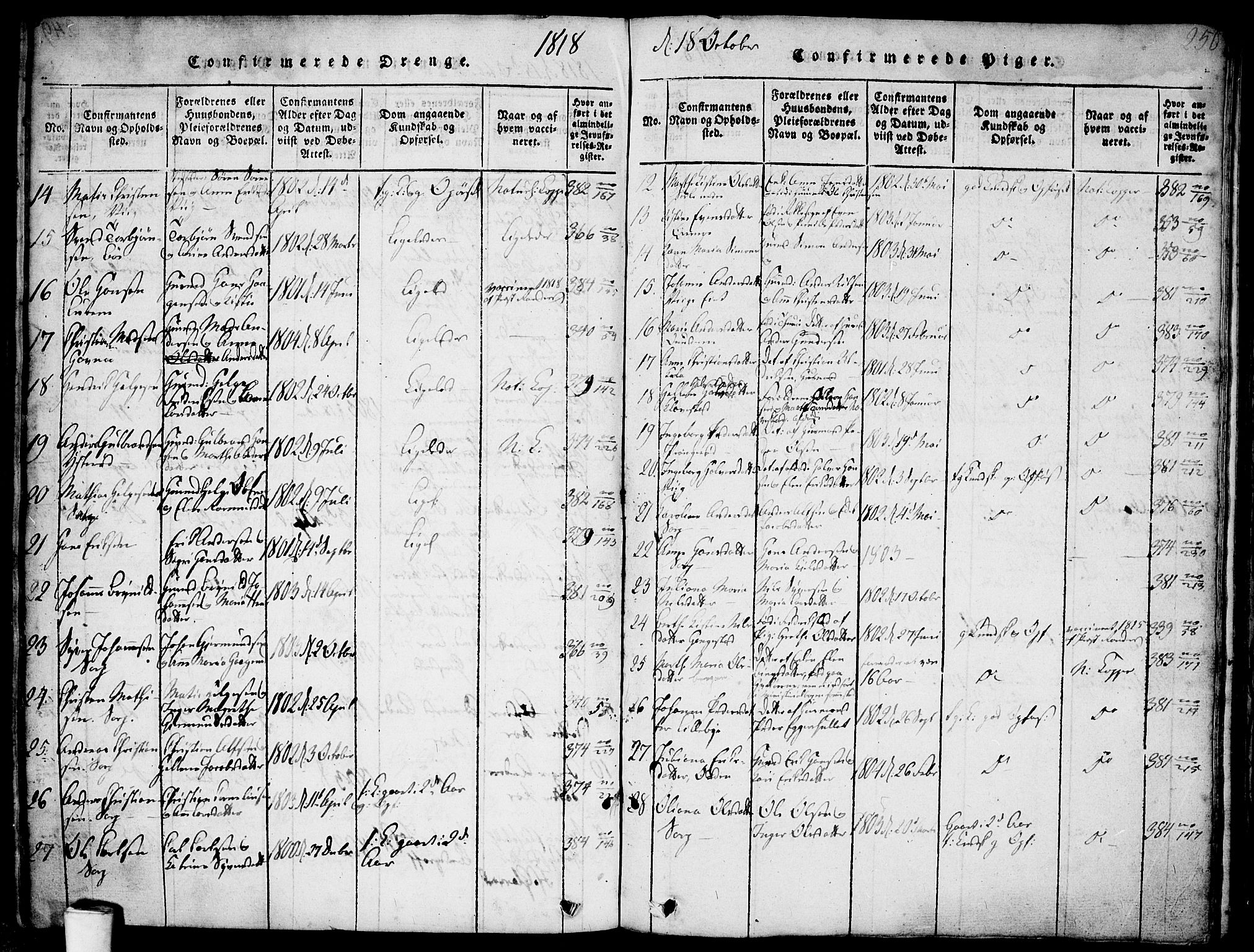 Skjeberg prestekontor Kirkebøker, AV/SAO-A-10923/F/Fa/L0004: Parish register (official) no. I 4, 1815-1830, p. 250