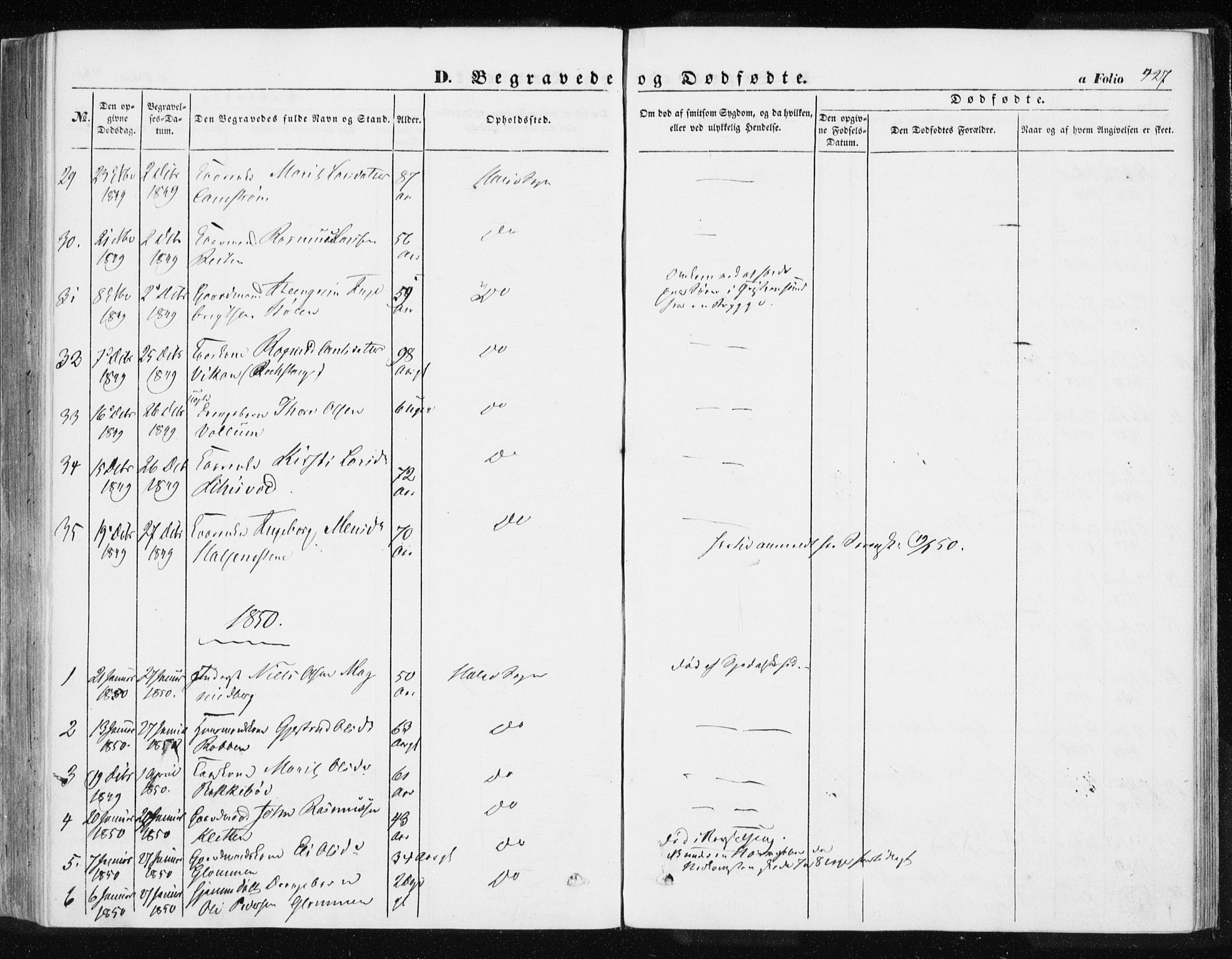 Ministerialprotokoller, klokkerbøker og fødselsregistre - Møre og Romsdal, AV/SAT-A-1454/576/L0883: Parish register (official) no. 576A01, 1849-1865, p. 427