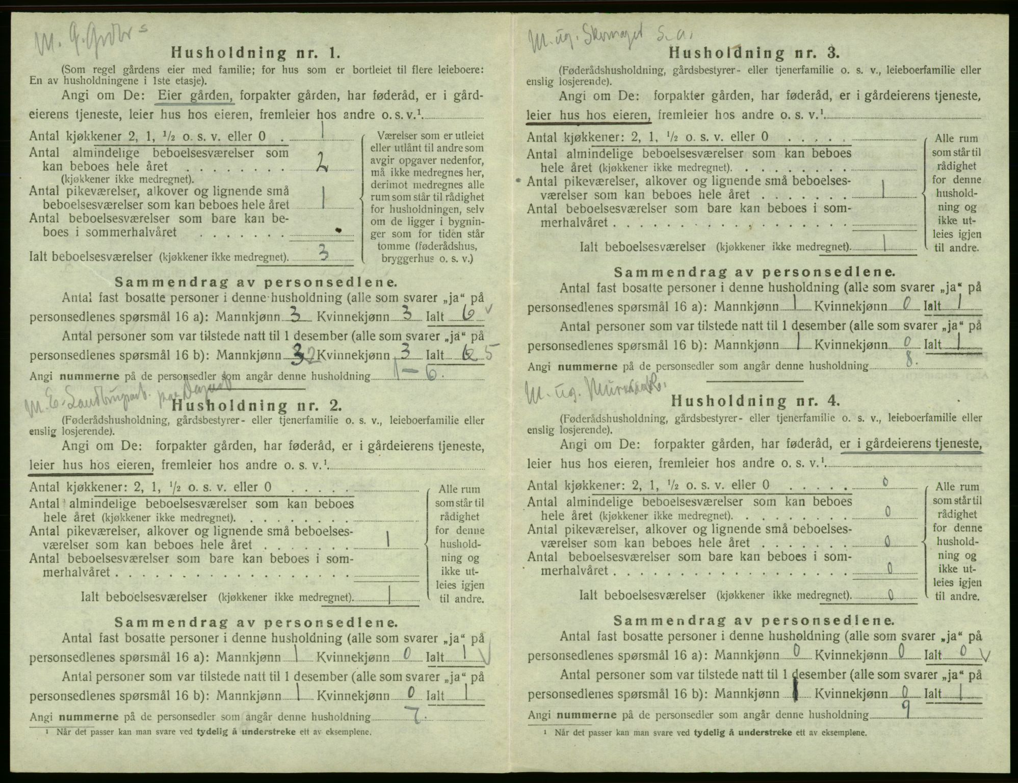 SAB, 1920 census for Odda, 1920, p. 228