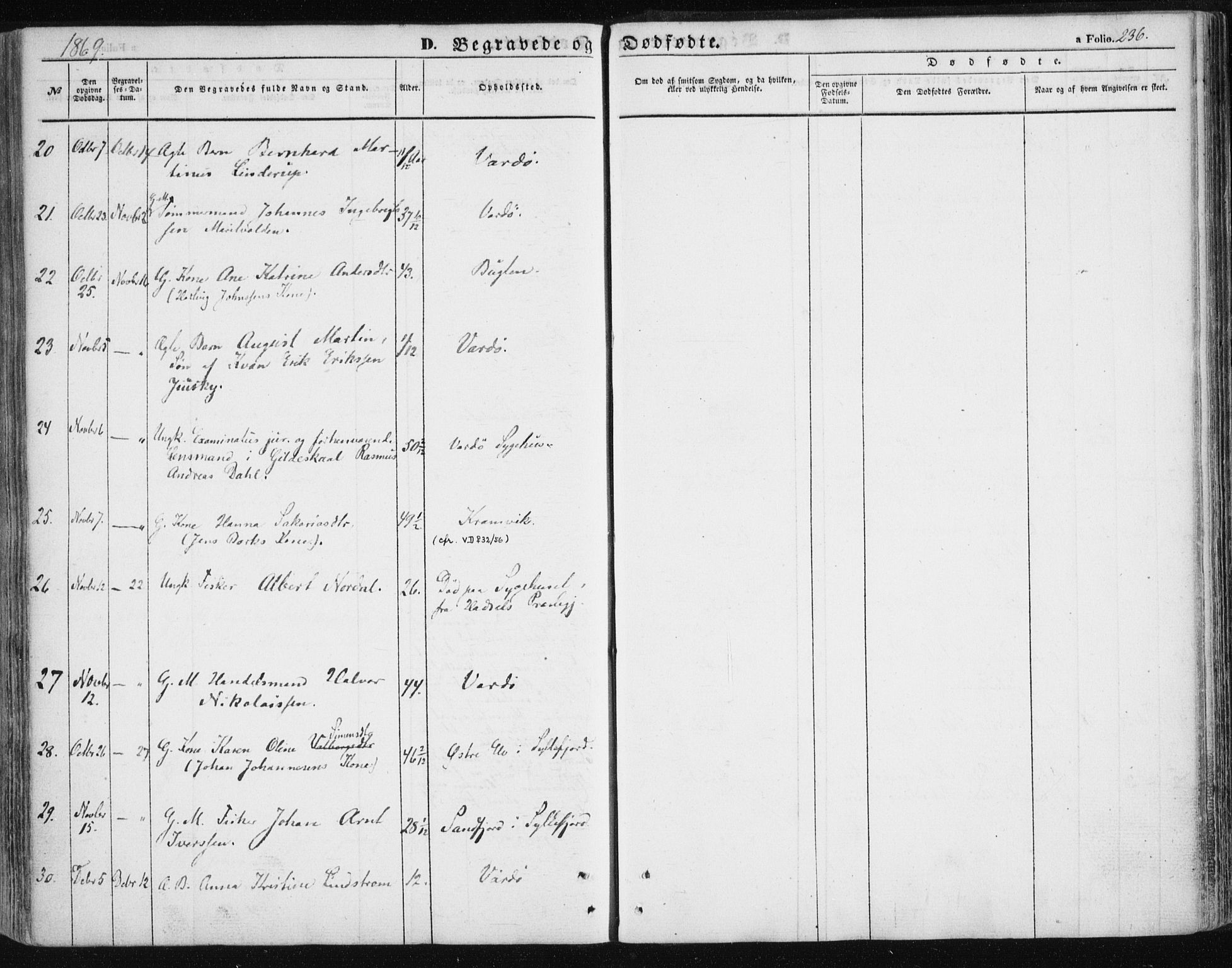 Vardø sokneprestkontor, SATØ/S-1332/H/Ha/L0004kirke: Parish register (official) no. 4, 1862-1871, p. 236