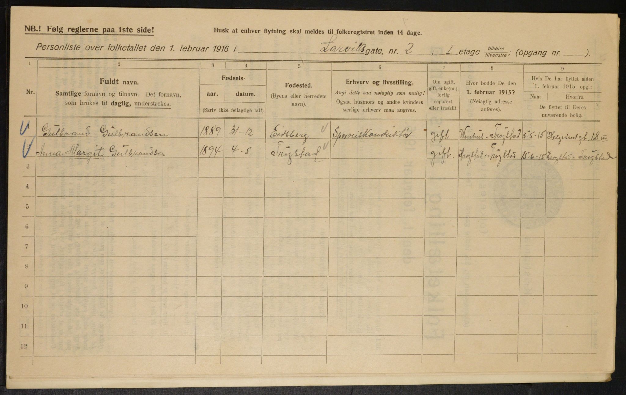 OBA, Municipal Census 1916 for Kristiania, 1916, p. 58400