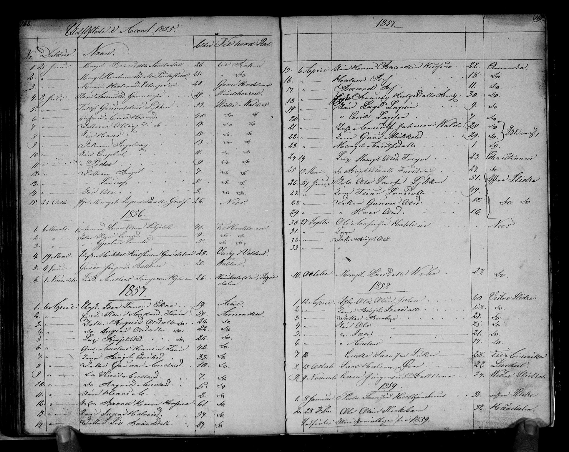 Gol kirkebøker, SAKO/A-226/G/Gb/L0003: Parish register (copy) no. II 3, 1844-1858, p. 168-169