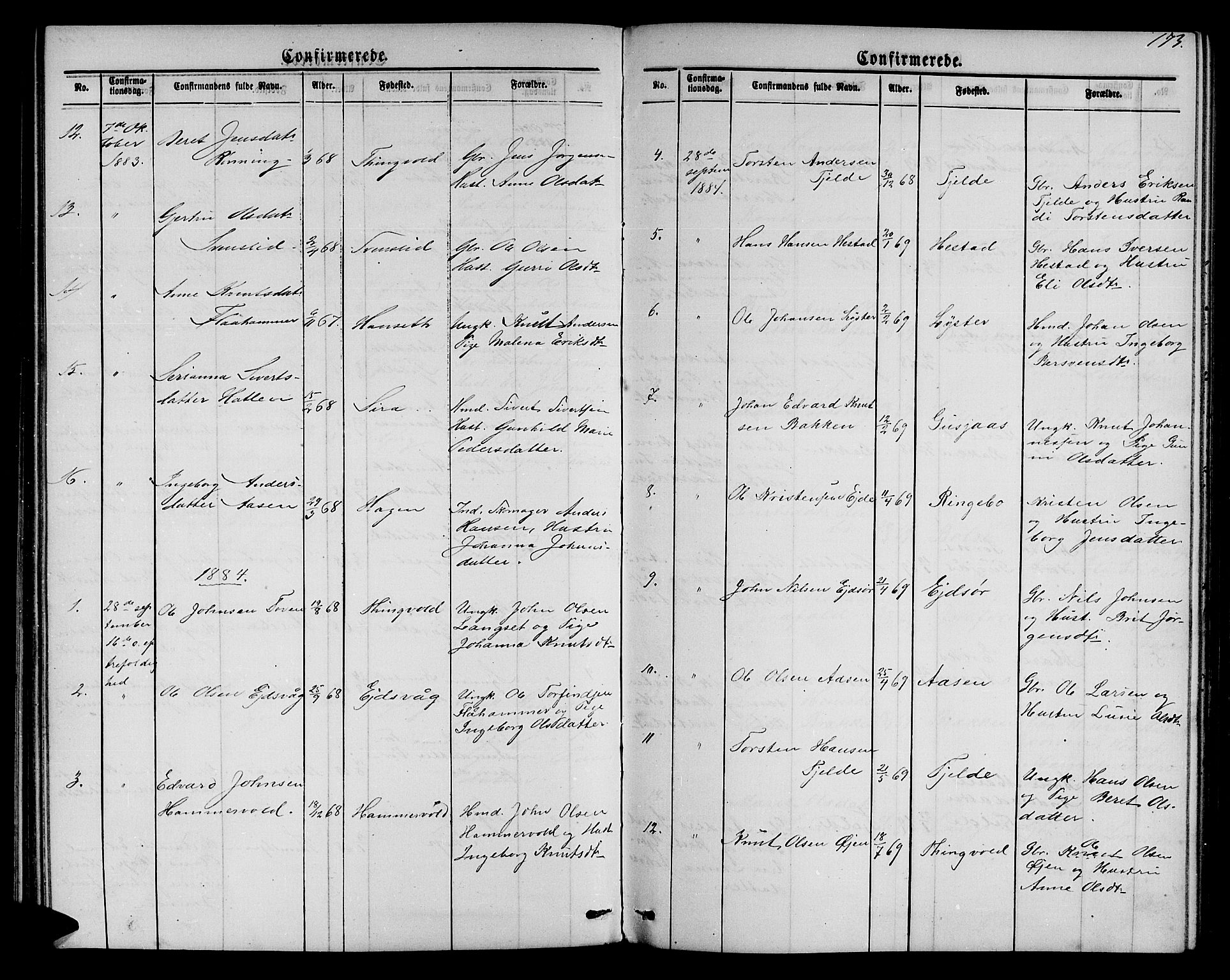 Ministerialprotokoller, klokkerbøker og fødselsregistre - Møre og Romsdal, AV/SAT-A-1454/551/L0630: Parish register (copy) no. 551C02, 1867-1885, p. 173