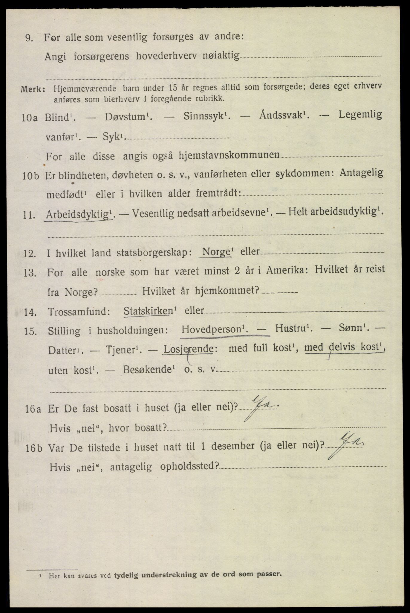 SAH, 1920 census for Trysil, 1920, p. 15968