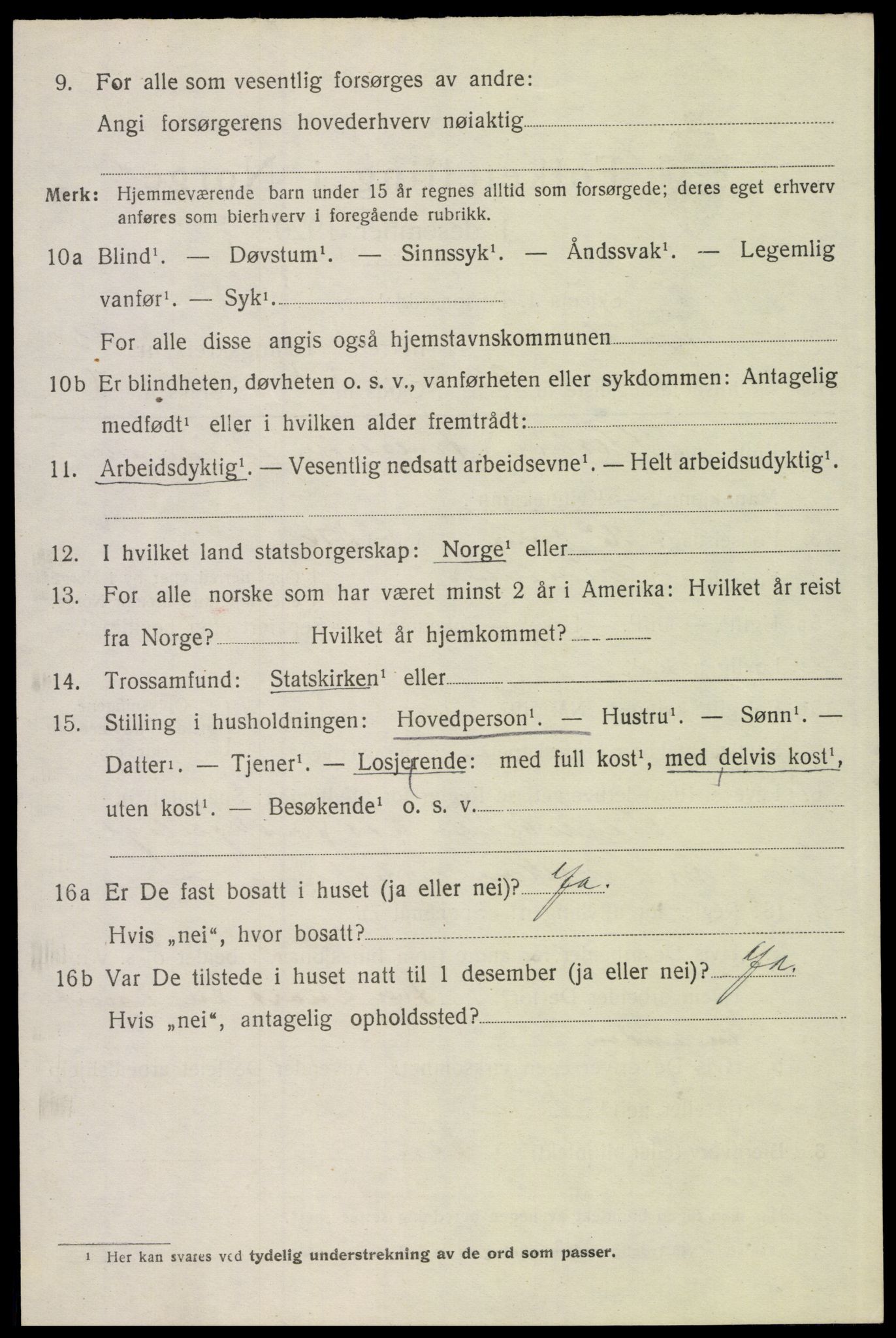 SAH, 1920 census for Trysil, 1920, p. 15968