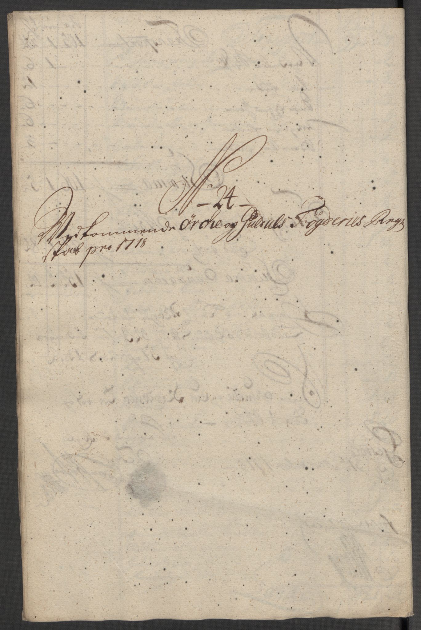 Rentekammeret inntil 1814, Reviderte regnskaper, Fogderegnskap, AV/RA-EA-4092/R60/L3971: Fogderegnskap Orkdal og Gauldal, 1718, p. 215