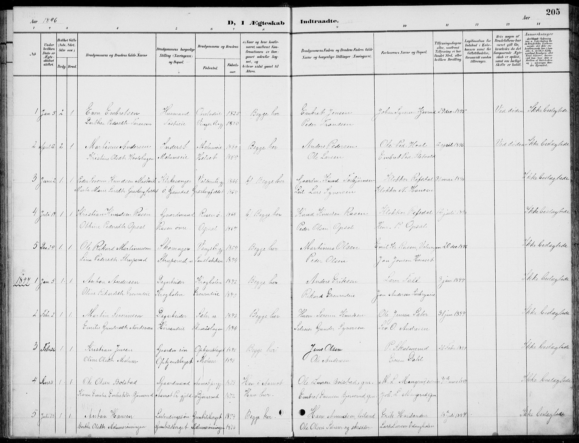 Romedal prestekontor, AV/SAH-PREST-004/L/L0013: Parish register (copy) no. 13, 1896-1937, p. 205