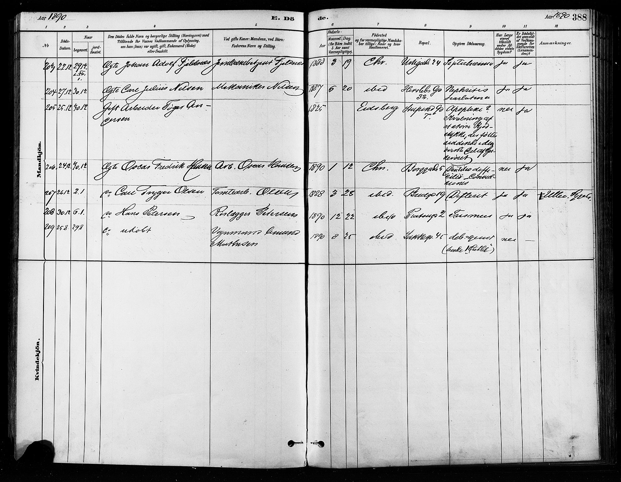 Grønland prestekontor Kirkebøker, AV/SAO-A-10848/F/Fa/L0008: Parish register (official) no. 8, 1881-1893, p. 388