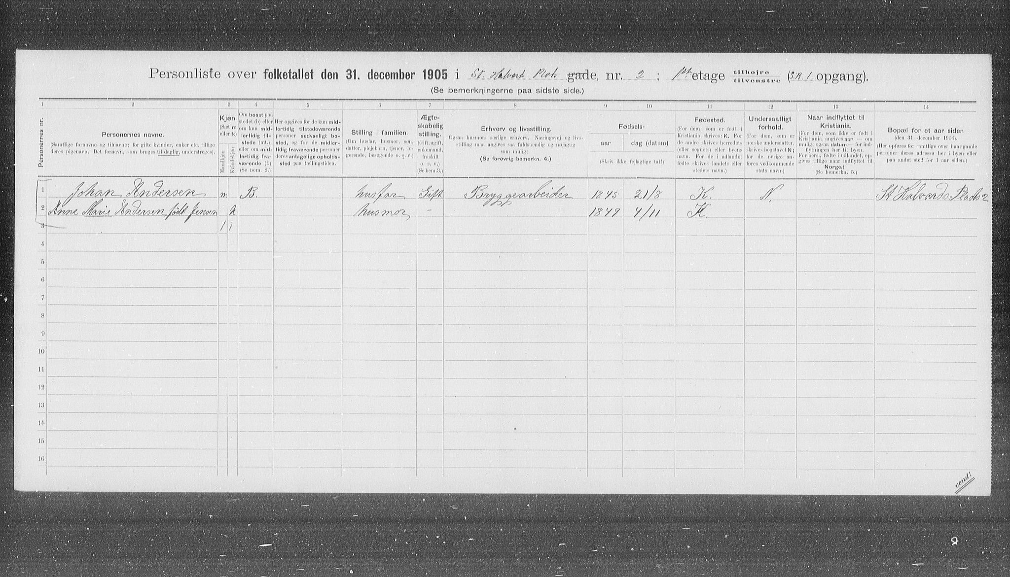 OBA, Municipal Census 1905 for Kristiania, 1905, p. 53201