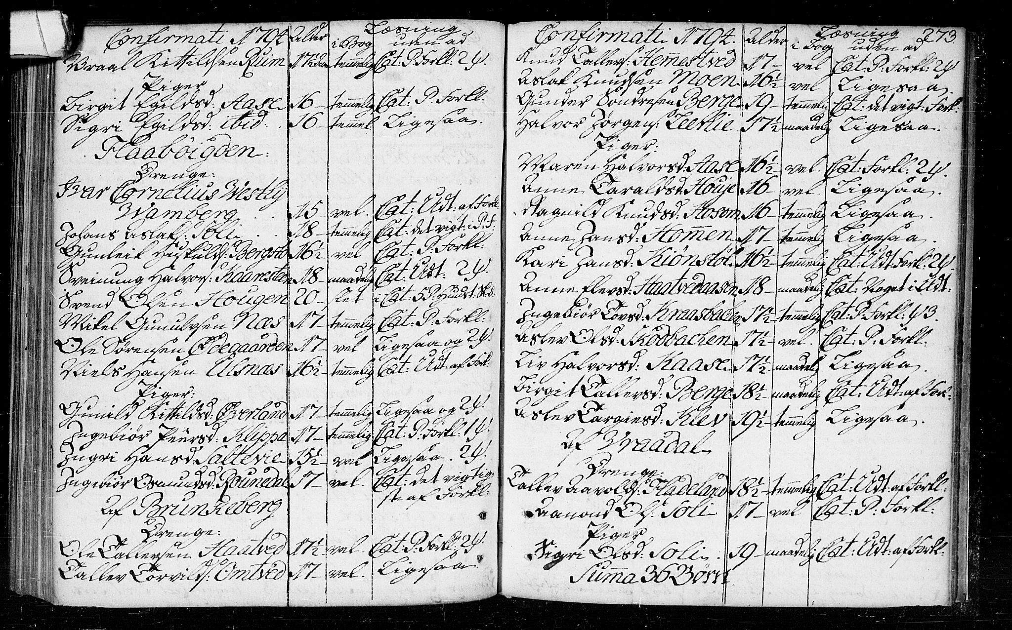 Kviteseid kirkebøker, AV/SAKO-A-276/F/Fa/L0003: Parish register (official) no. I 3, 1787-1799, p. 273