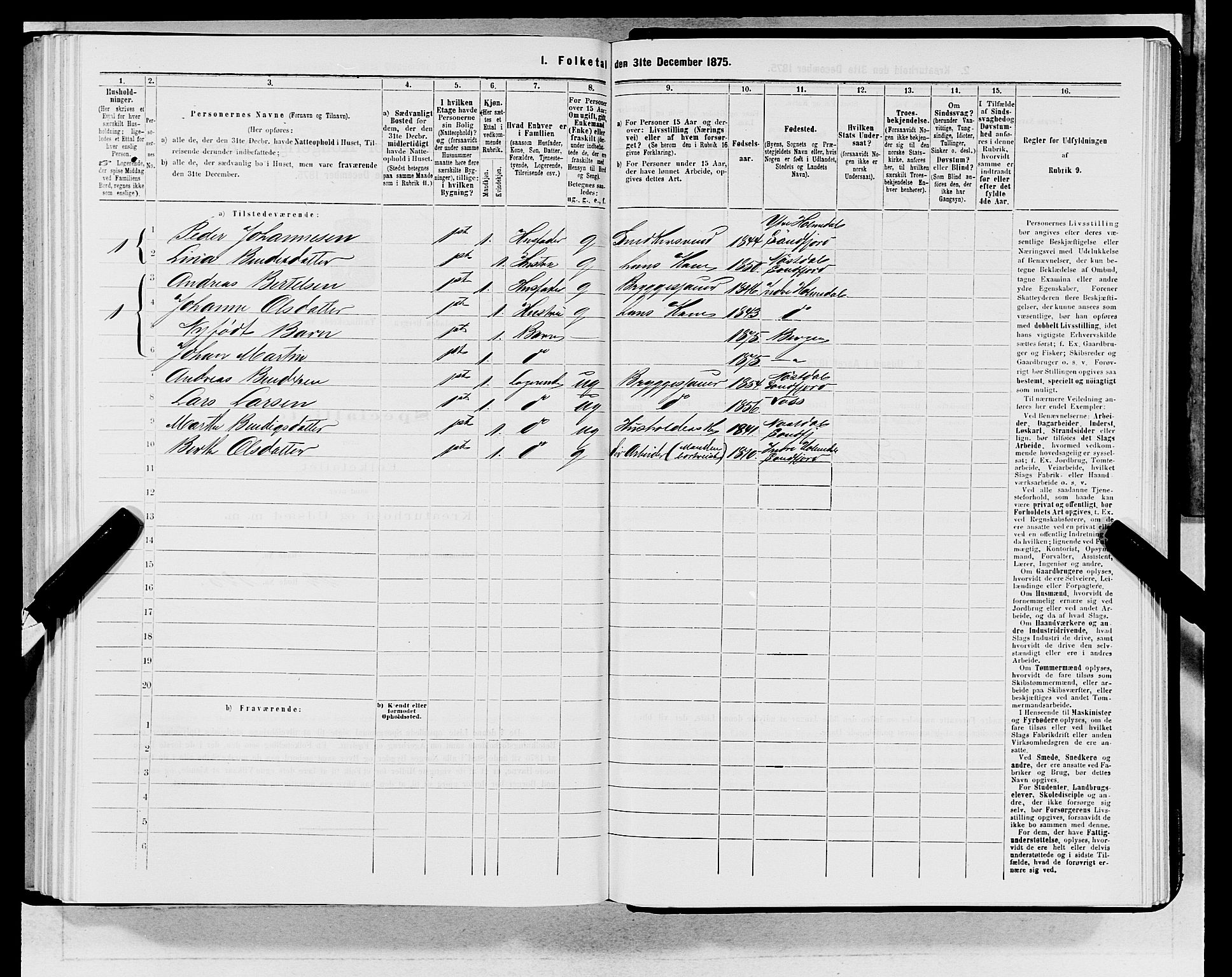 SAB, 1875 census for 1301 Bergen, 1875, p. 5107