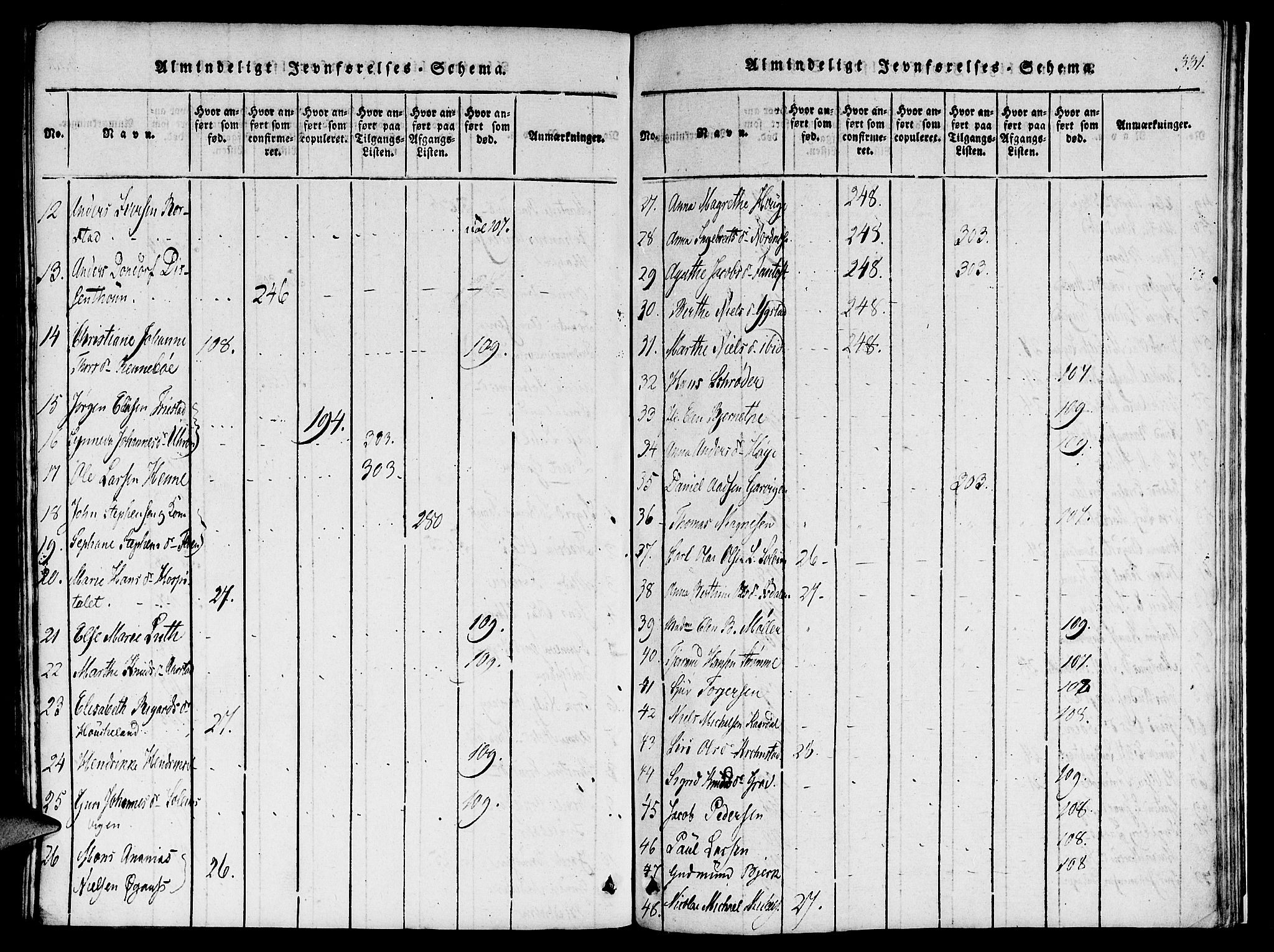 St. Jørgens hospital og Årstad sokneprestembete, AV/SAB-A-99934: Parish register (official) no. A 3, 1815-1843, p. 331