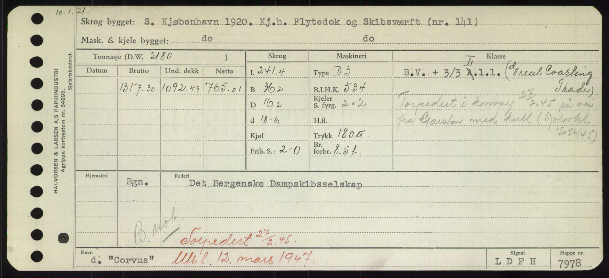 Sjøfartsdirektoratet med forløpere, Skipsmålingen, AV/RA-S-1627/H/Hd/L0008: Fartøy, C-D, p. 243