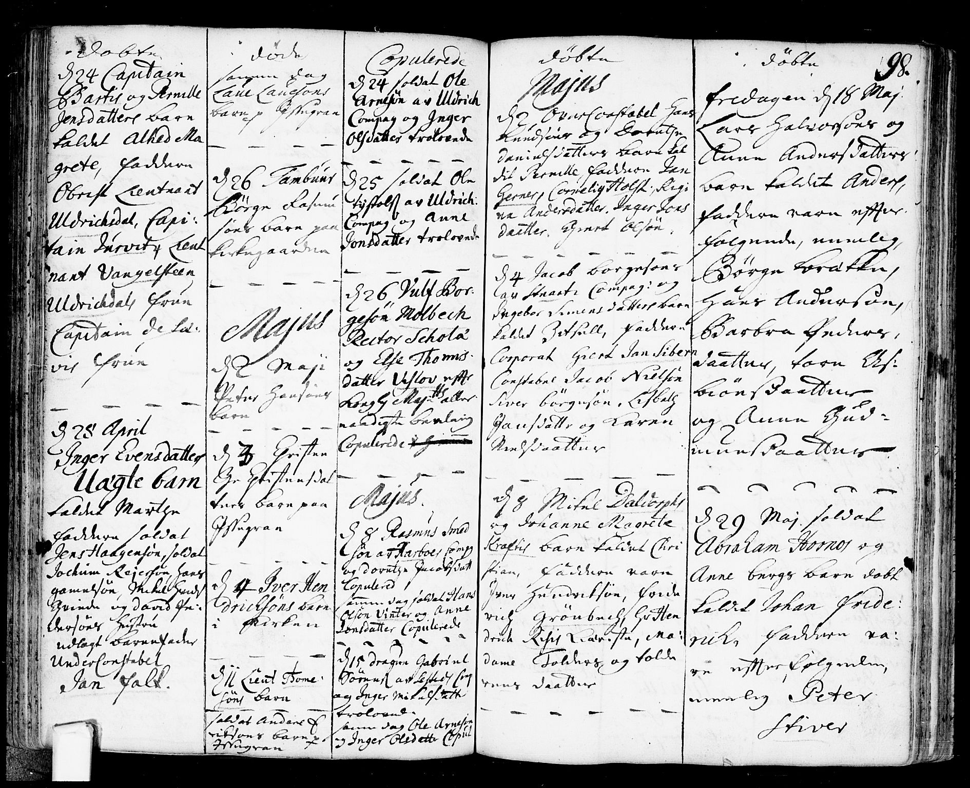 Fredrikstad prestekontor Kirkebøker, AV/SAO-A-11082/F/Fa/L0001: Parish register (official) no. 1, 1717-1731, p. 98