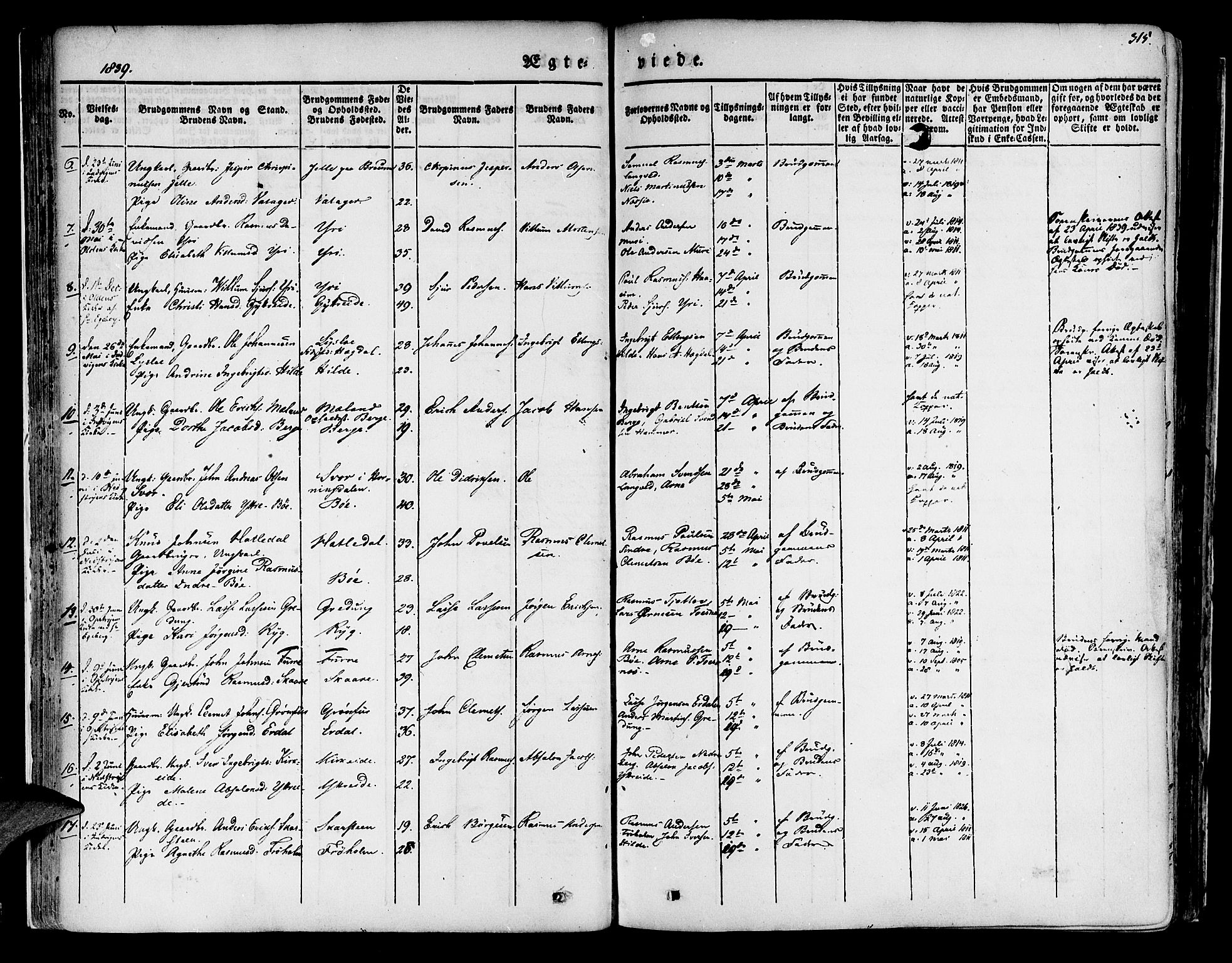 Innvik sokneprestembete, AV/SAB-A-80501: Parish register (official) no. A 4II, 1832-1846, p. 315