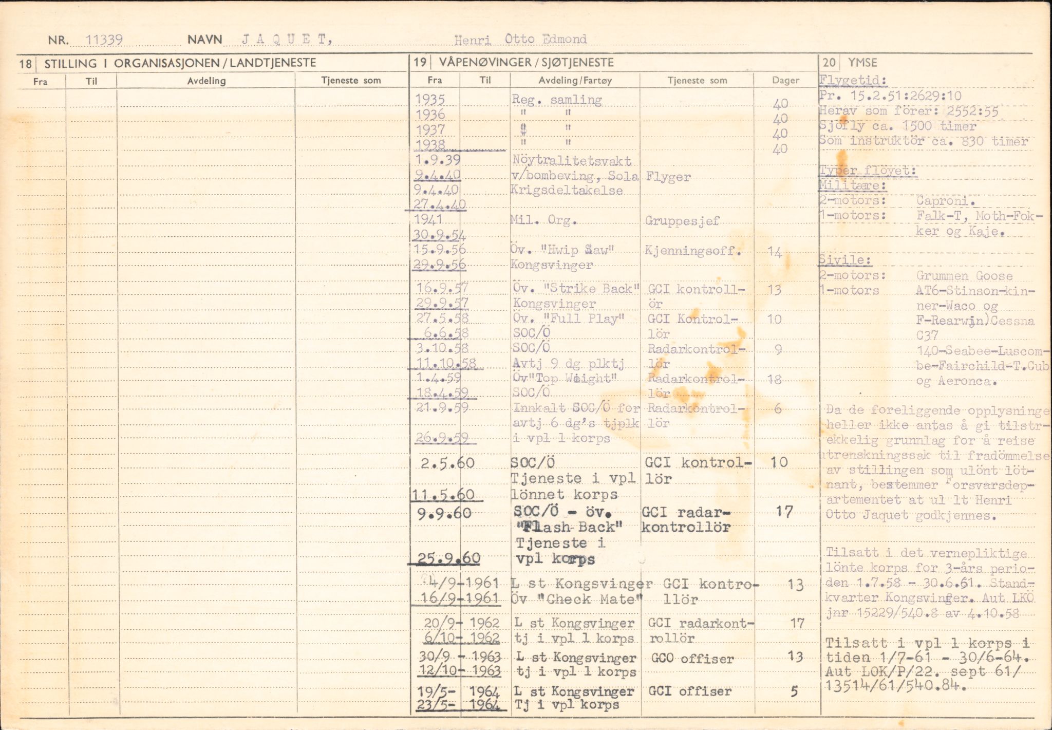 Forsvaret, Forsvarets overkommando/Luftforsvarsstaben, RA/RAFA-4079/P/Pa/L0036: Personellpapirer, 1914, p. 242