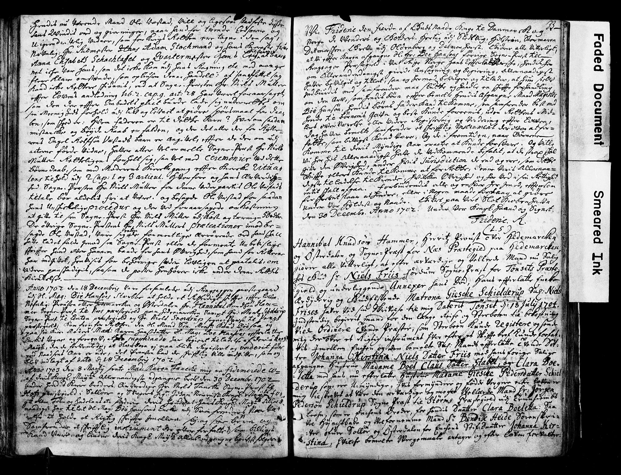 Østerdalens prosti, AV/SAH-PROST-028/G/Ga/L0001: Skifteprotokoll, geistlige skifter, 1696-1779, p. 32b-33a