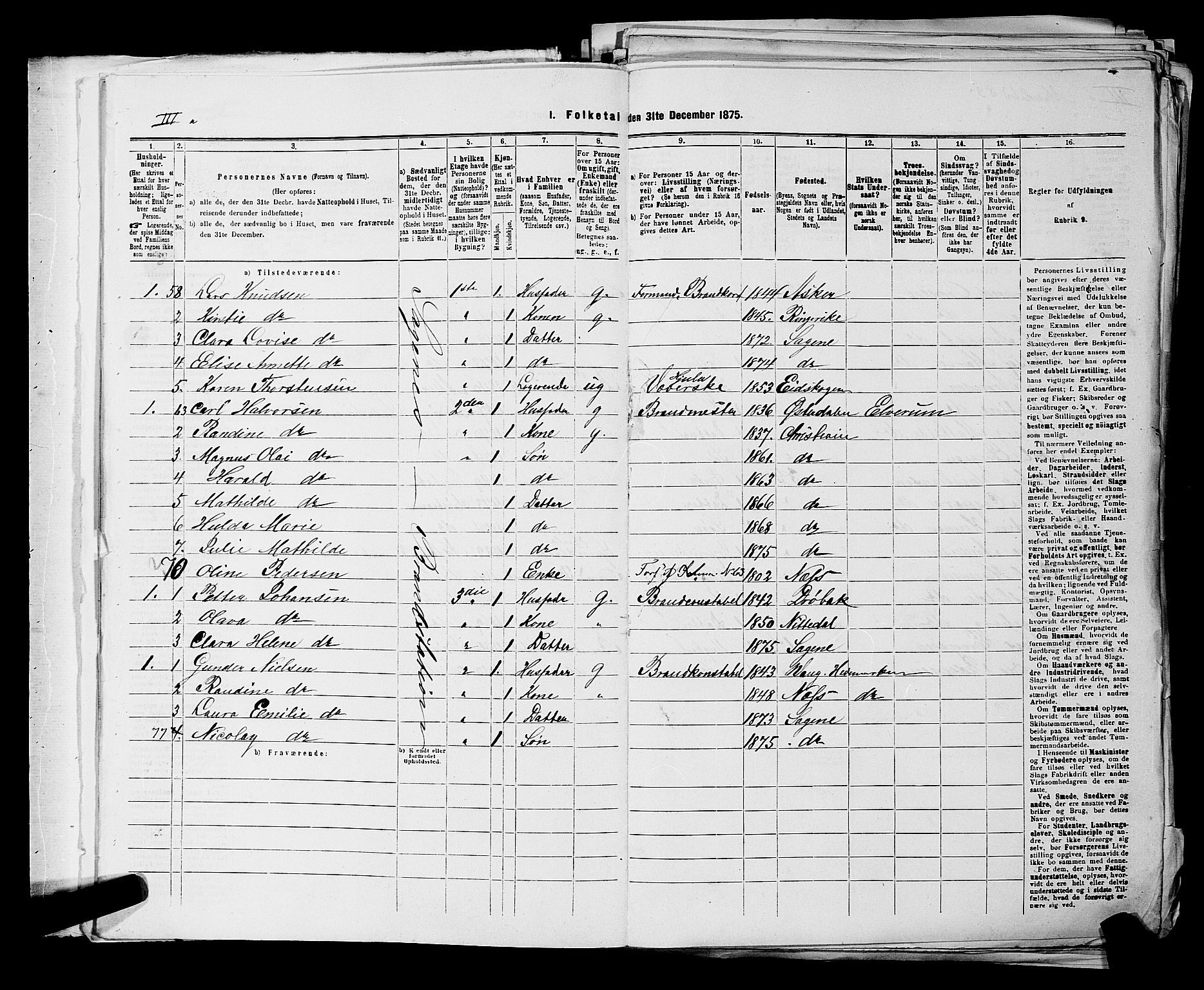 RA, 1875 census for 0301 Kristiania, 1875, p. 6271