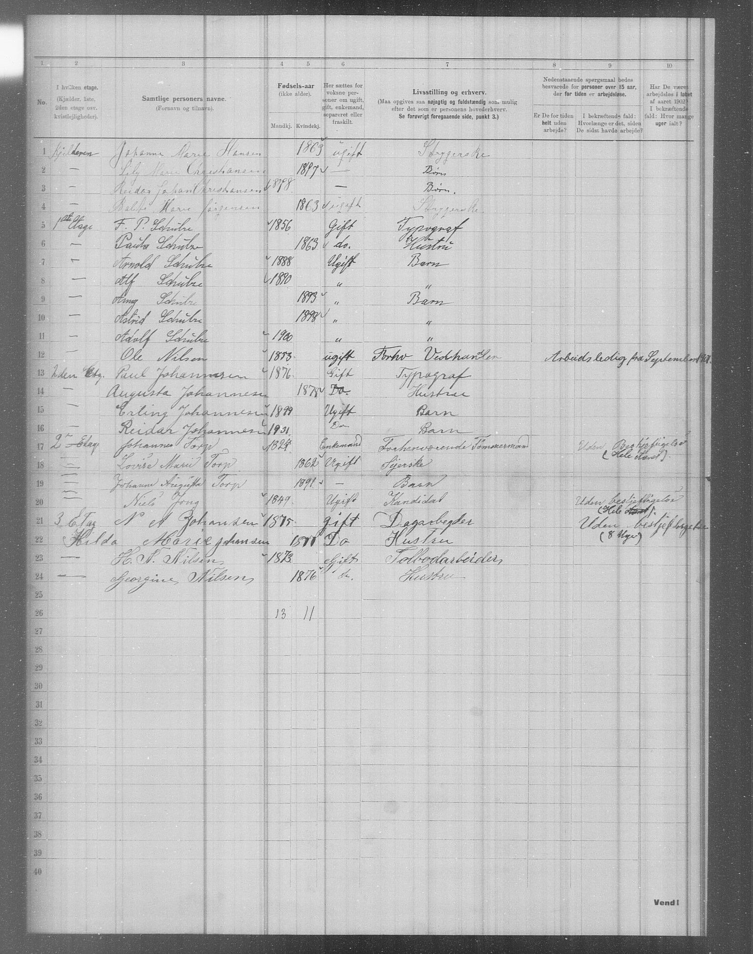 OBA, Municipal Census 1902 for Kristiania, 1902, p. 3029