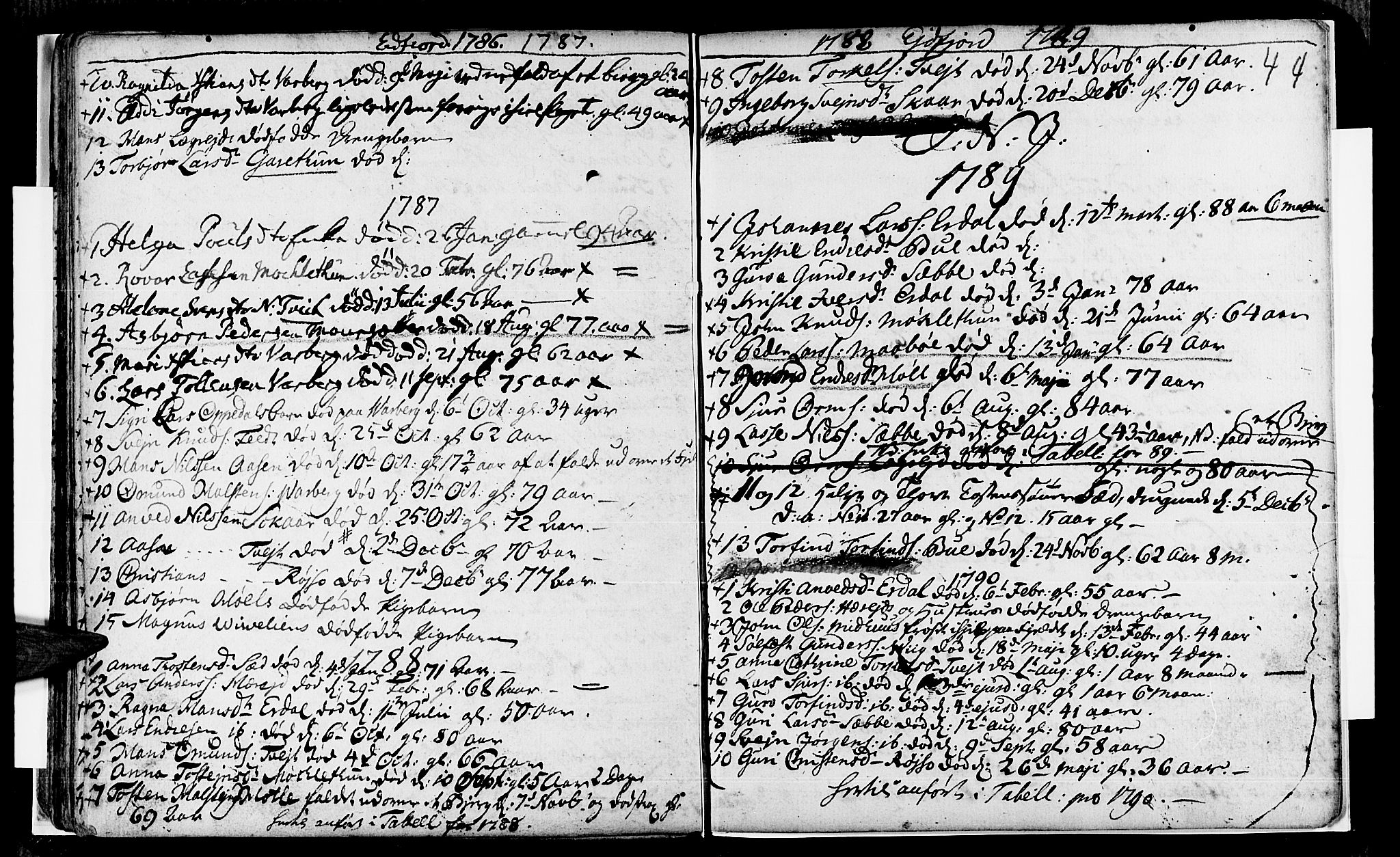 Ulvik sokneprestembete, SAB/A-78801/H/Haa: Parish register (official) no. A 8, 1743-1792, p. 44